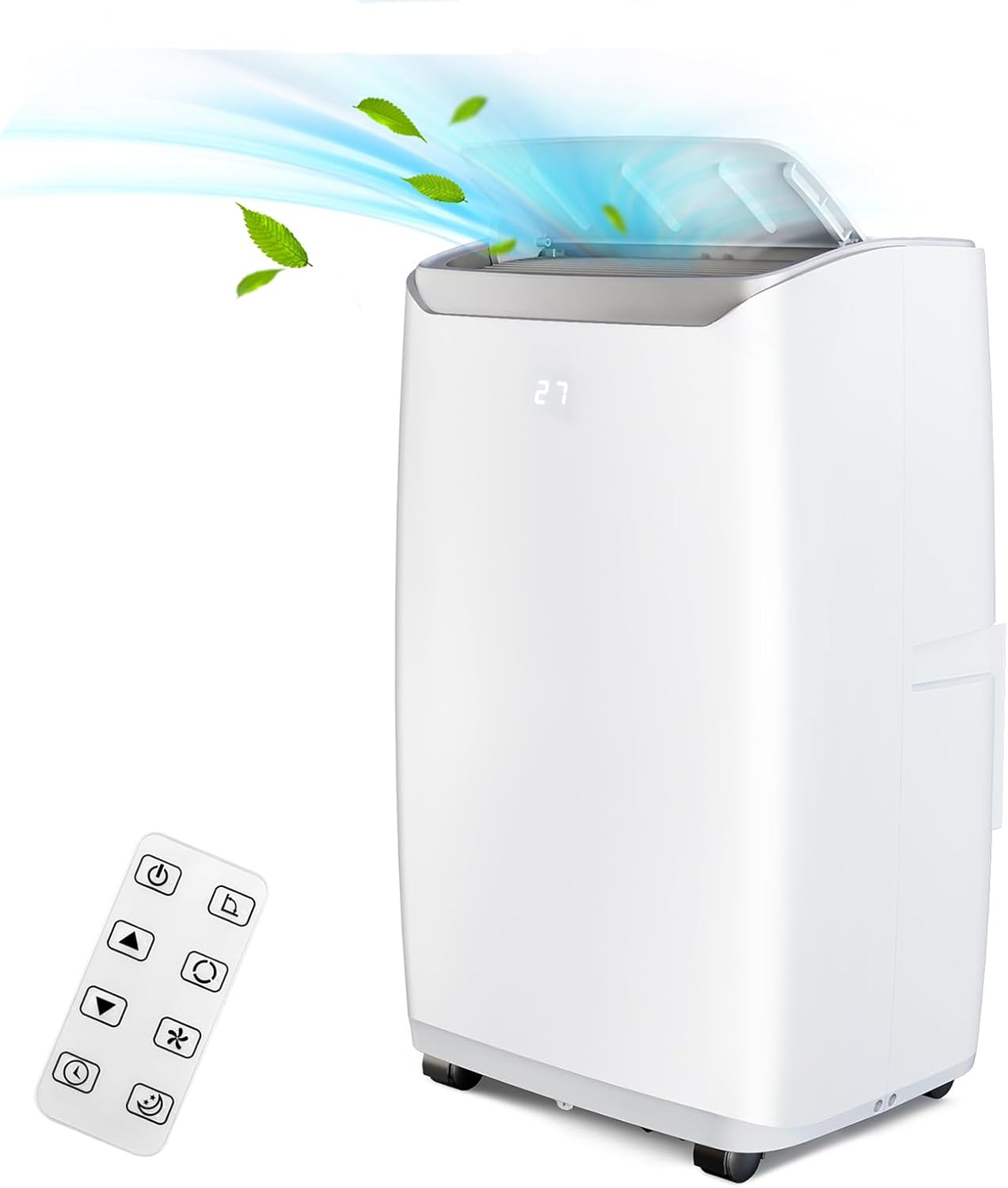 Acekool 12000 BTU Portable Air Conditioner, Portable AC for Room up to 550 Sq.Ft, 3-in-1 Functions/Digital Display/24 Hrs Timer/Caster Wheels with Remote Control for Home/Office/Dorms