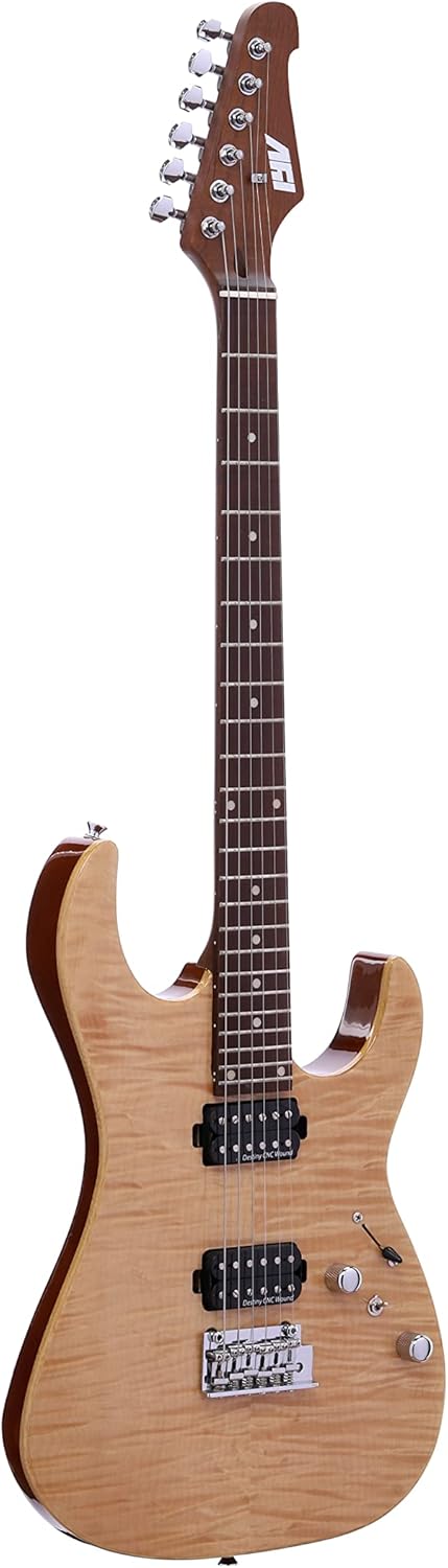 IYV- IS-400-HH Solid Body with Flame Maple, H-H Pickup Configuration, Natural