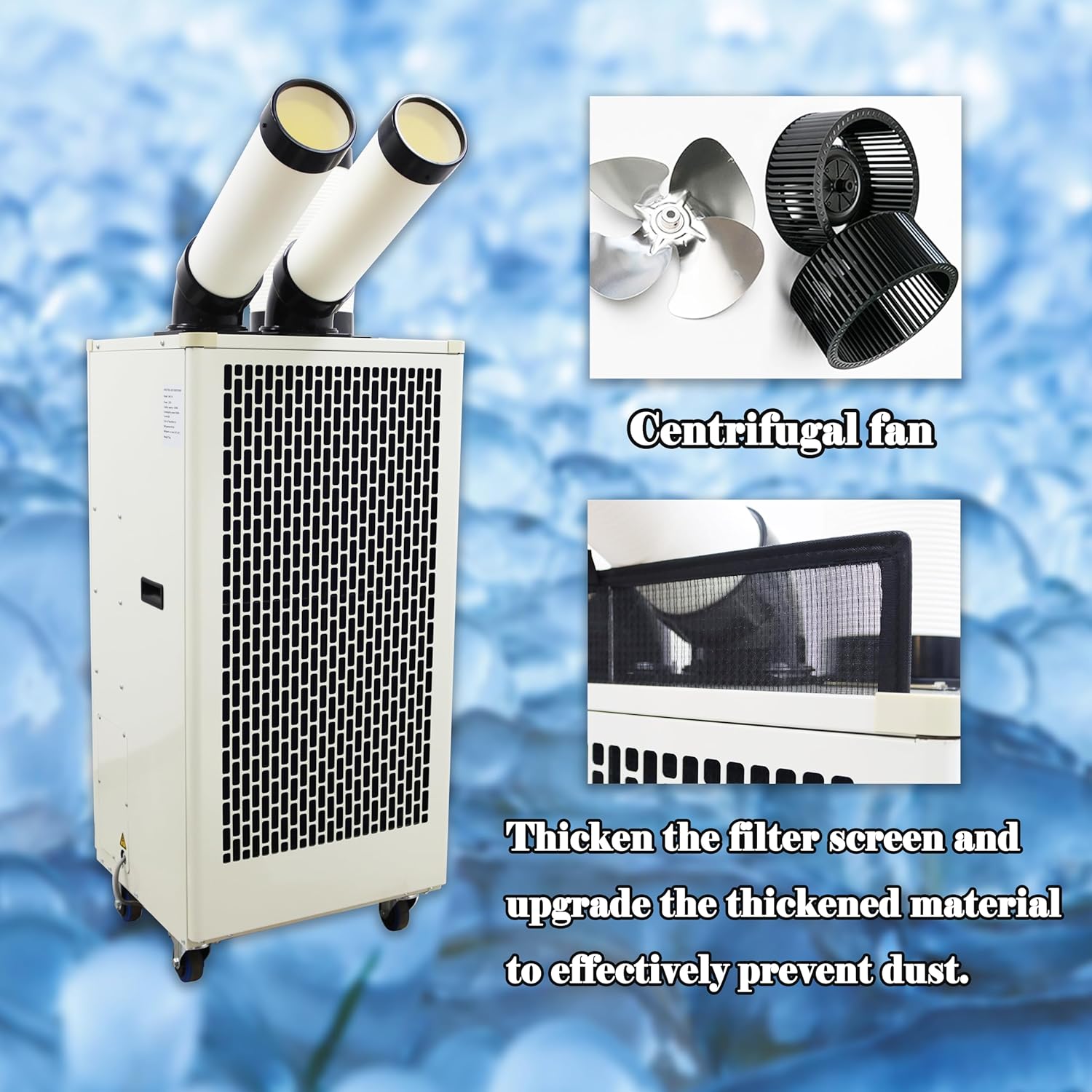 220V Industrial Air Conditioner MAC-45 Dual Tube Off White Industrial Cooling Workshops Equipment Cooling Capacity Refrigerant R410A