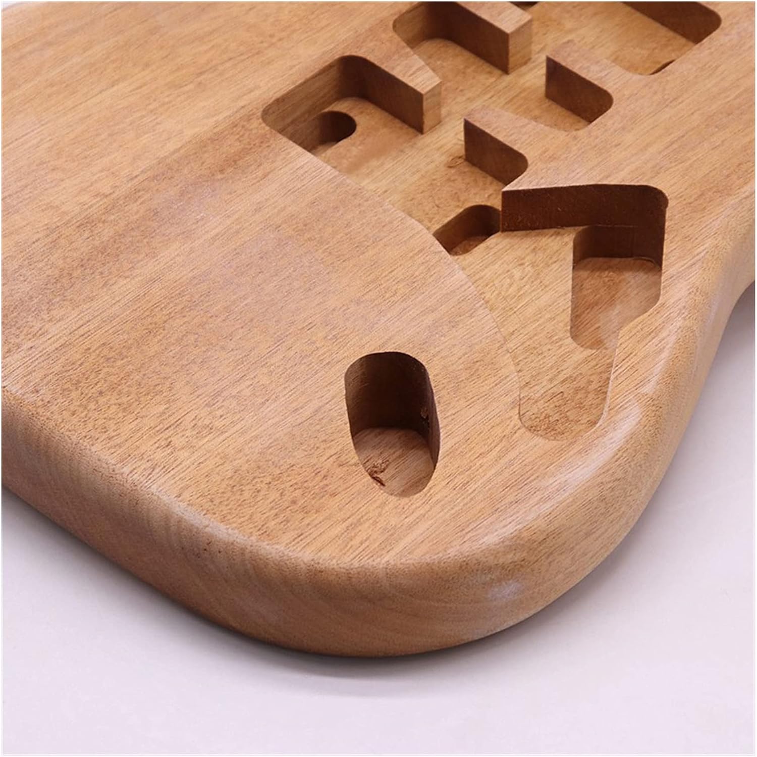 FLFL Wood Color Okoume Wood Hard Tail Guitar Body Electric Guitar Barrel Matte Finish Parts Unfinished Body Unfinished Guitar Kit