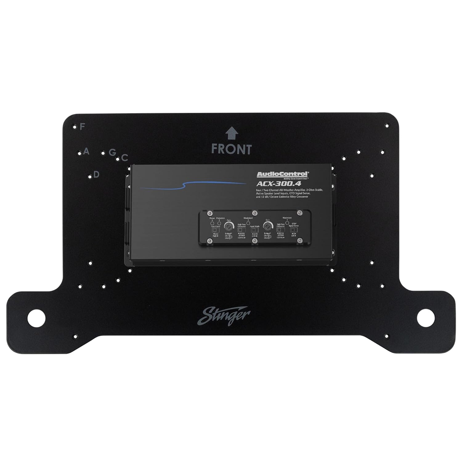 Stinger JLUAMPBRKTD Drivers Under Seat Amplifier Bracket with STXKJW4 Underseat Amplifier 4-Gauge Wiring Kit and Kicker KISLOC2 Line Out Converter Compatible with 2018-2022 Wrangler JL & 2020-2022