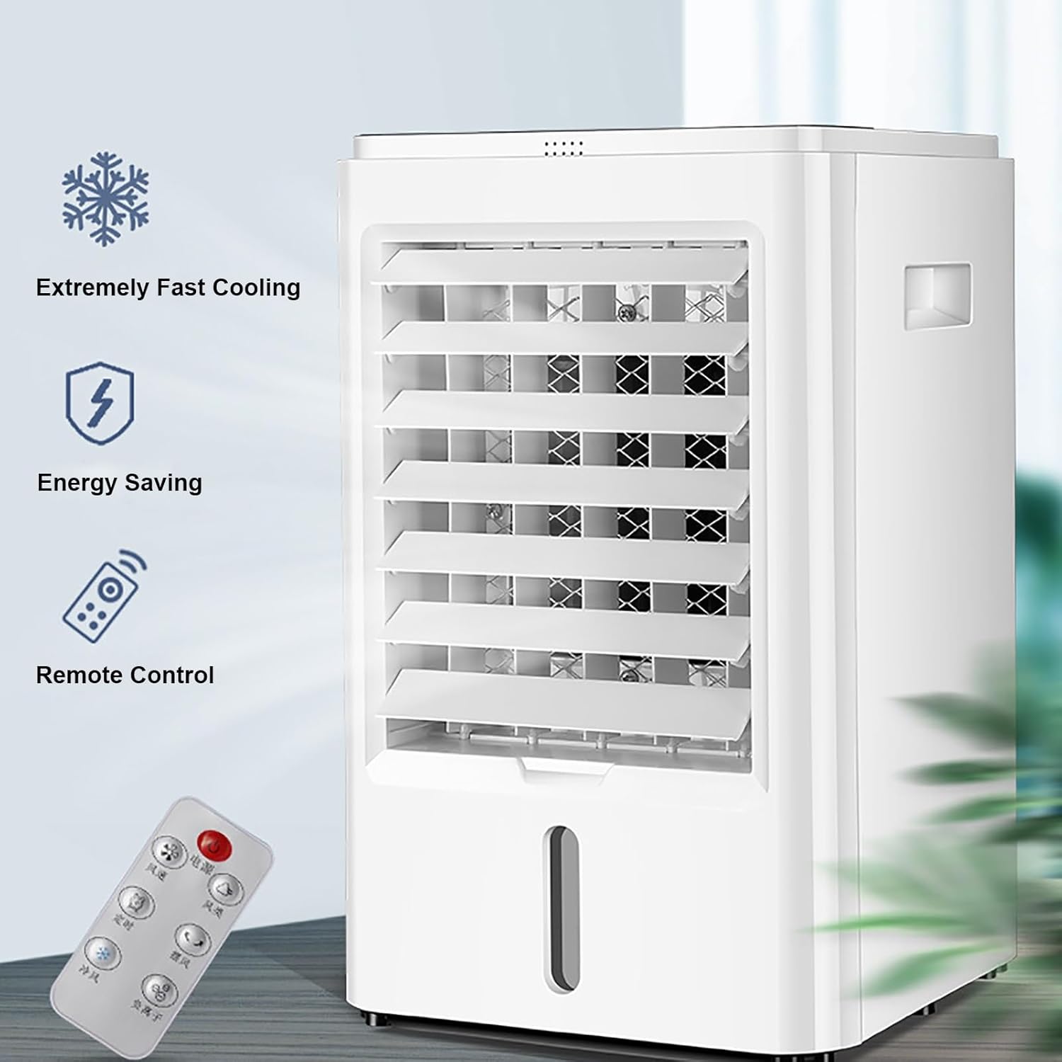 Portable Small Swamp Cooler, Evaporative Air Cooler with Remote 1Gal Larger Water Tank, 3 Speeds & 3 Models, 60°Oscillation, 4H Timer, Windowless Air Conditioner for Bedroom