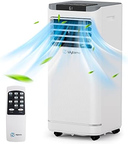 10,000 BTU Portable Air Conditioners for Room Up to 450 Sq.Ft, 4-in-1 Portable AC Unit, Heater, Dehumidifier & Fan with Remote Control, Self Evaporation System, LED Display