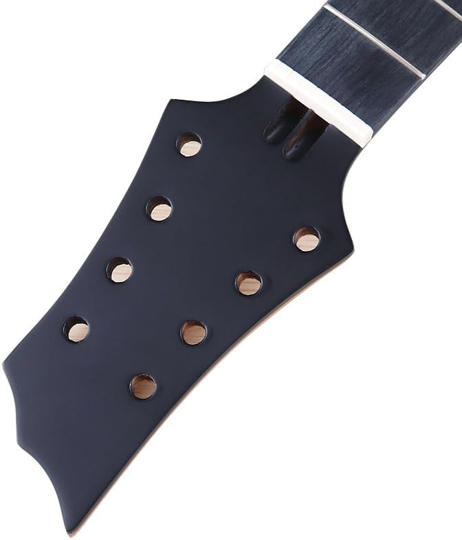 8 Strings Electric Guitar Neck 24 Frets Wood Neck Black Head With Double Truss Rod Double Back Line 7.5cm Heel Width