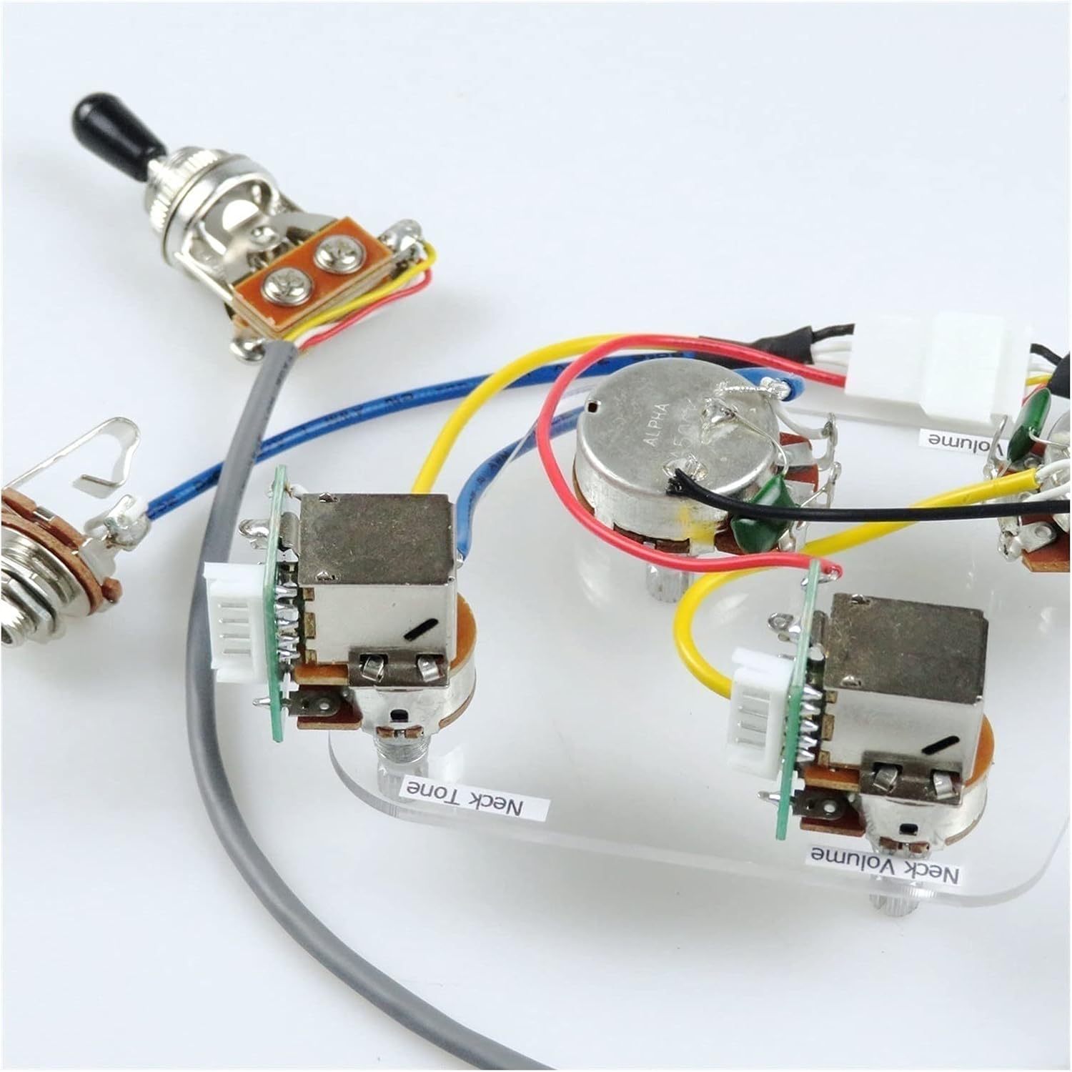 Electric Guitar Pickups Chrome Humbucker PRO Alnico 5 Electric Guitar Pickups Wiring Harness Push-Pull Guitar Pickups for Gibson/Epiphone Guitar Pickup Set (Color : Black BK Frame)