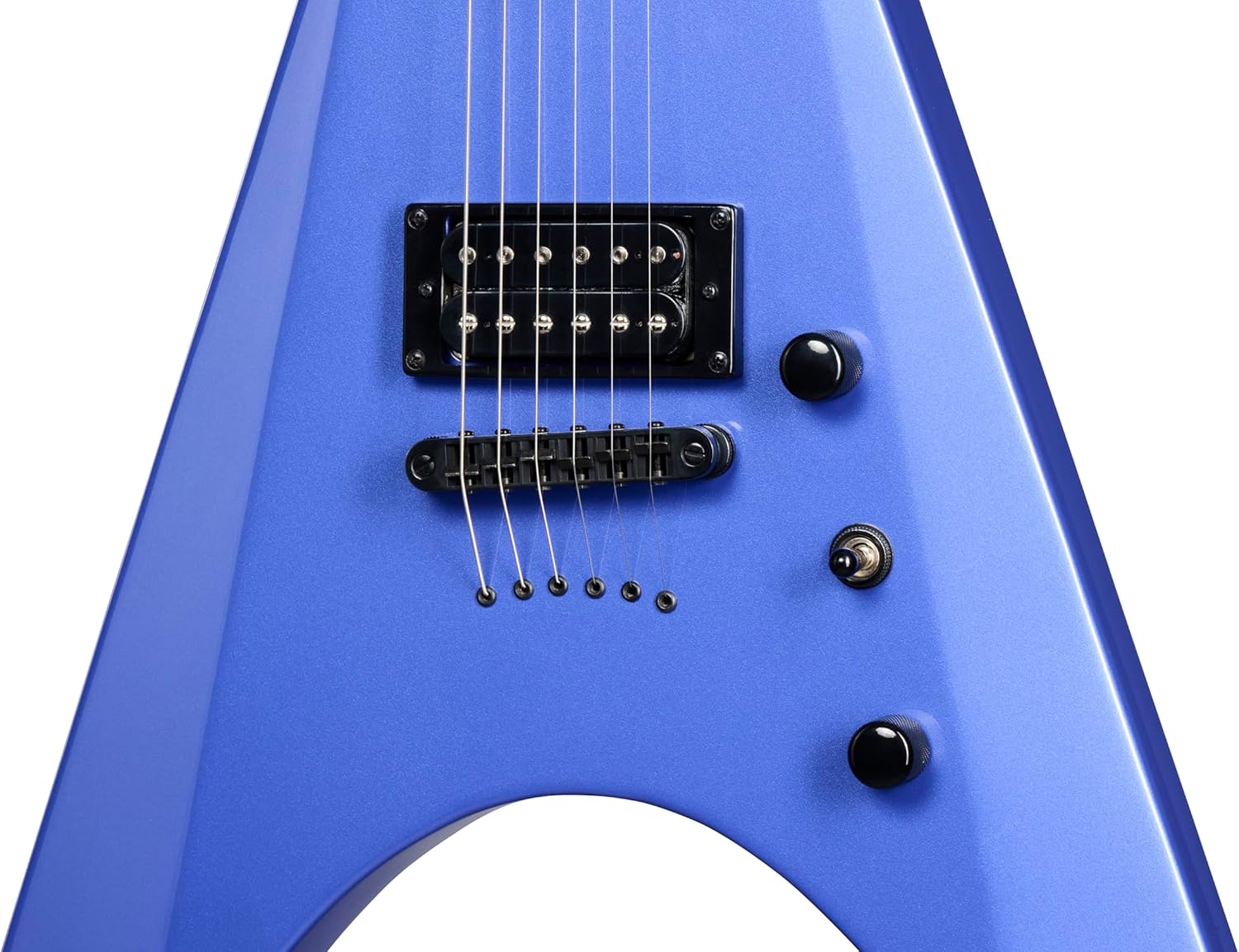 Kramer Nite-V String Thru Body, Royal Blue Metallic with Bag