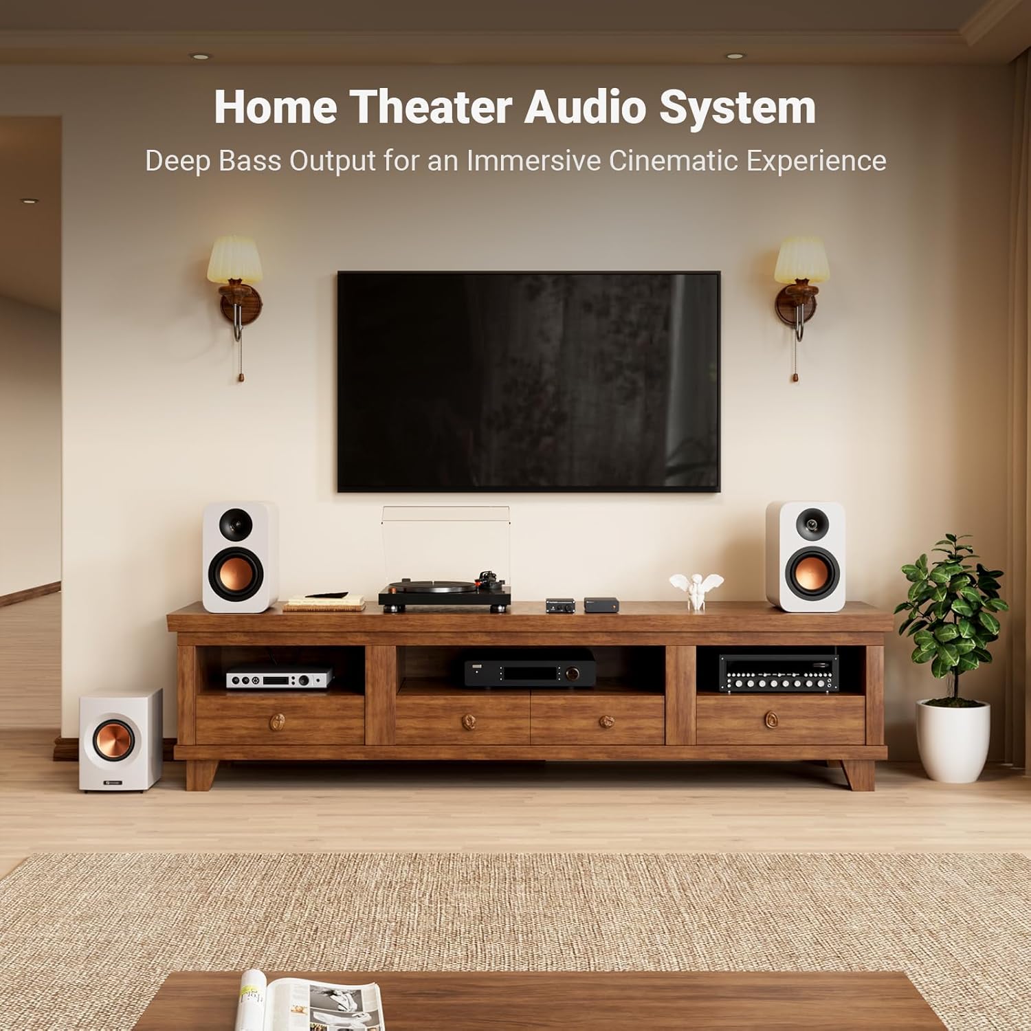 Fosi Audio TP-02 Subwoofer Amplifier Home Audio, Mini Bass Amp Mono Subwoofer Amp, with TDA7498E Chip 220W Volume and Frequency Control, for Powered Passive Subwoofers Bass Shakers