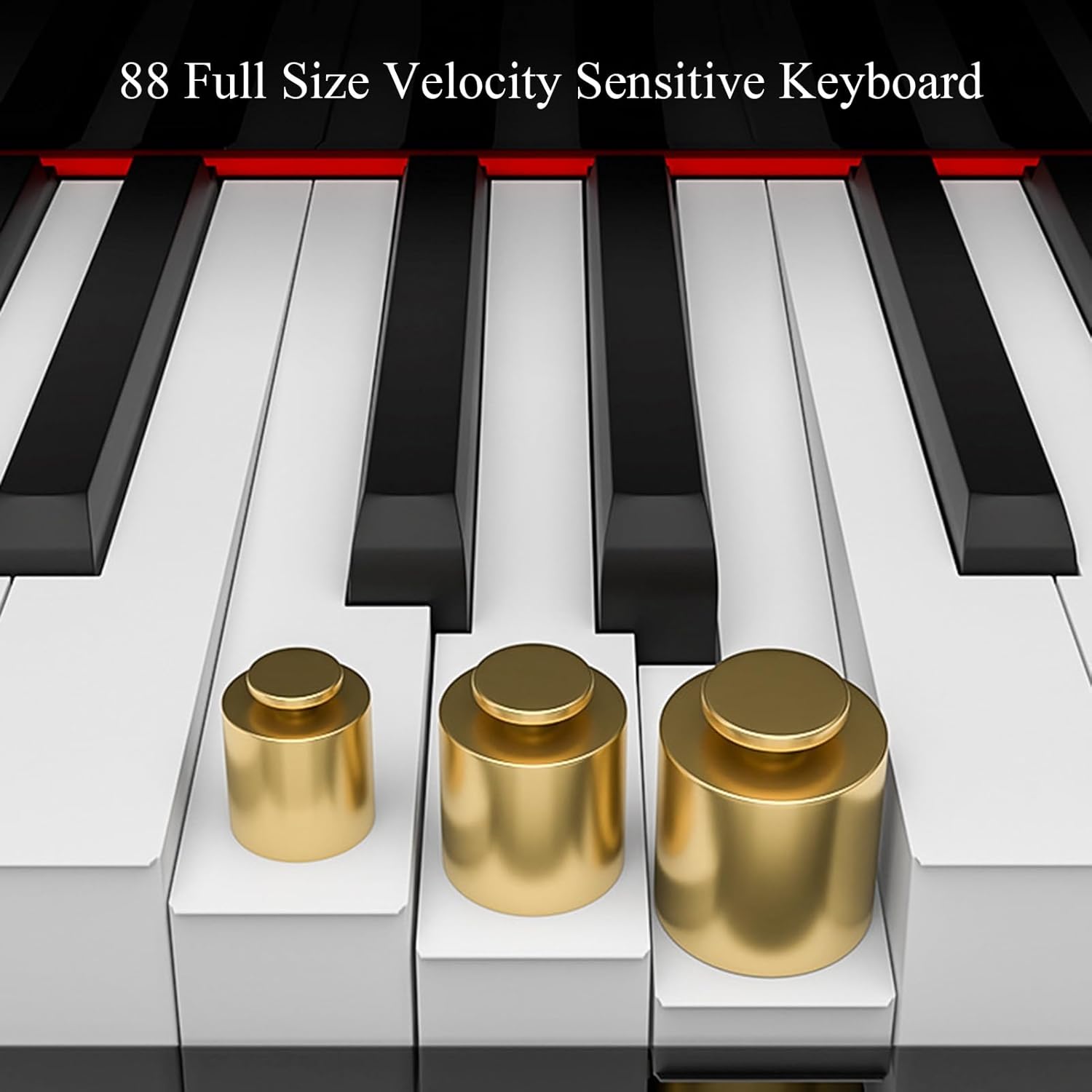 Digital Piano With 88 Hammer Action Weighted Keys Support USB-MIDI & Dual Headphones Electronic Piano For Beginners Professional With Music Stand, Three Pedal(Beige)