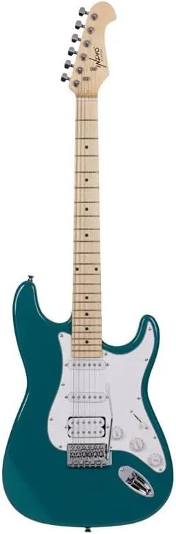 Monoprice 6 String Solid-Body Electric Guitar, Right (610037), Teal