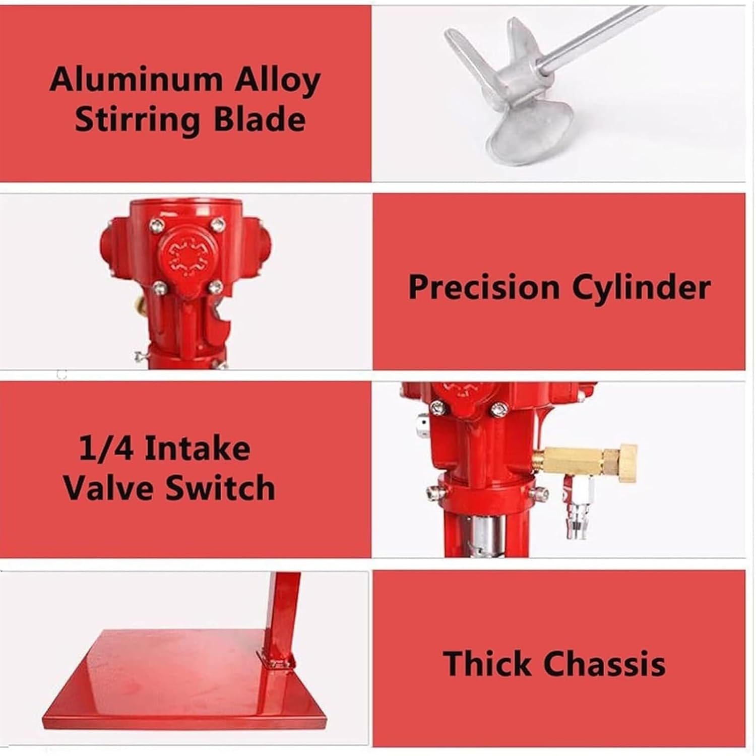 Pneumatic Paint Mixer Machine, 20L Paint Mixer Stirrer, 1500-2600r/min, Paint Stirring Machine with Stand, Desktop Air Agitator, for Paint Coating Materials Viscous Liquid (