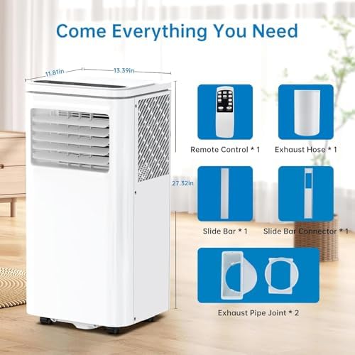 10000 BTU Portable Air Conditioners, 4 Modes Portable AC Unit with Fast Cooling/Energy Saving/Remote Control/24Hrs Timer Portable Ac Units for Room Camping Car Office