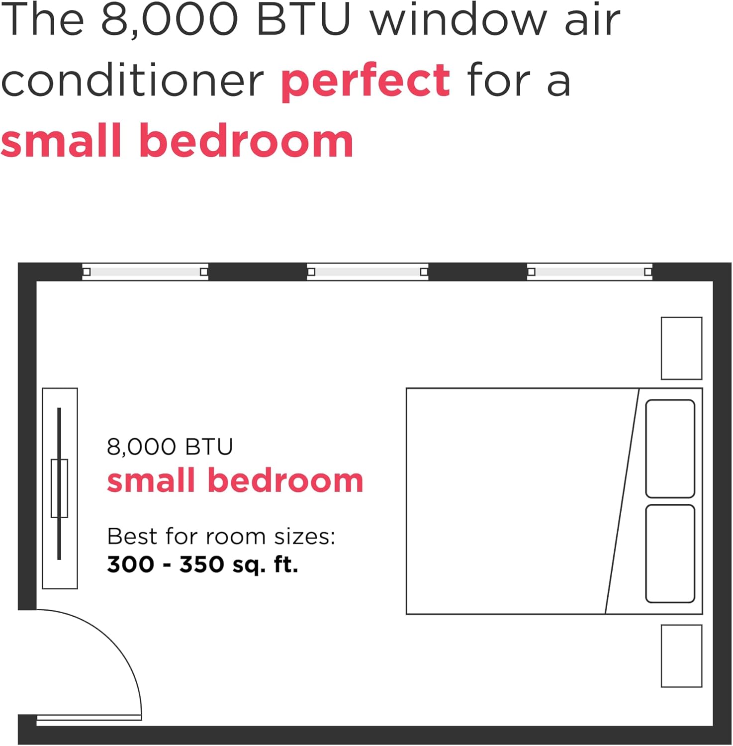 Frigidaire 8,000 BTU Window Air Conditioner with Supplemental Heat, Cools & Heats Up to 350 Sq. Ft., Remote Control, Quiet Operation, Eco Mode, 3 Fan Speeds, White