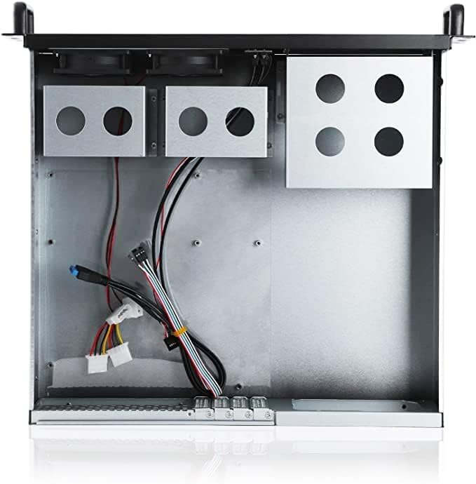 RackChoice 2U Micro ATX Compact Rackmount 2 x 5.25 Chassis Support ATX PS2 PSU with 120mm Fan on top, USB3.0 with 2.0 Adapter