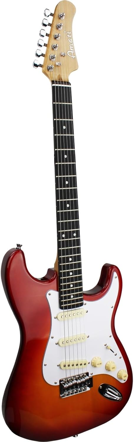 Solid-Body 6-String Electric Guitar w/Gig Bag - Gloss Cherry Sunburst (10STHG)