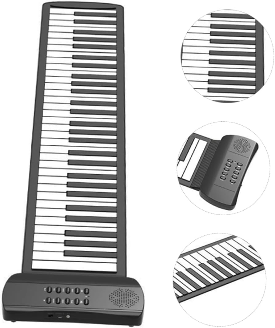 ibasenice 61-key Hand Roll Piano Portable Electronic Mini Keyboard for Adults Boys and Girls