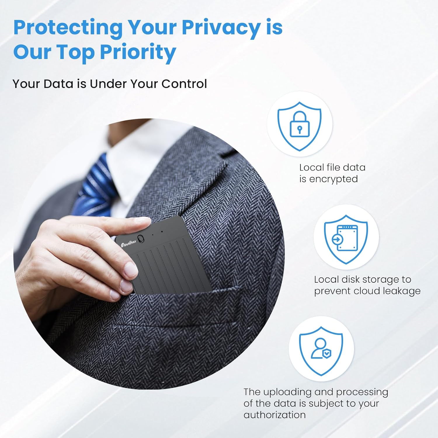 AI Voice Recorder, Transcribe & Summary Voice Recorder with Playback, Digital Voice Recorder Supporting Real-Time Translation in 59 Languages, Audio Recorder for Lectures, Meetings, 64GB Memory