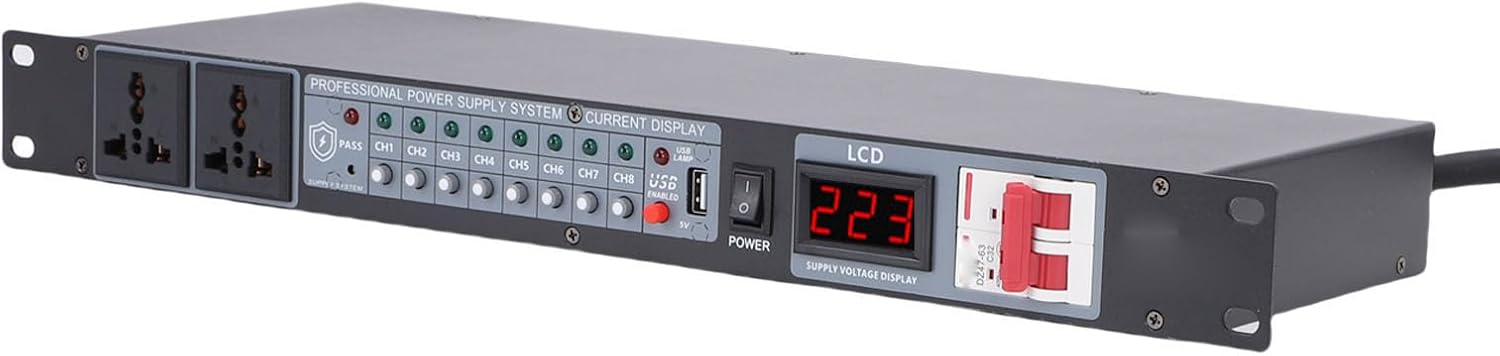 Gugxiom 10 Outlet Power Sequencer Conditioner, with Independent Power Switch and Surge Protector, for Home Audio Studio Theater System (US Plug)