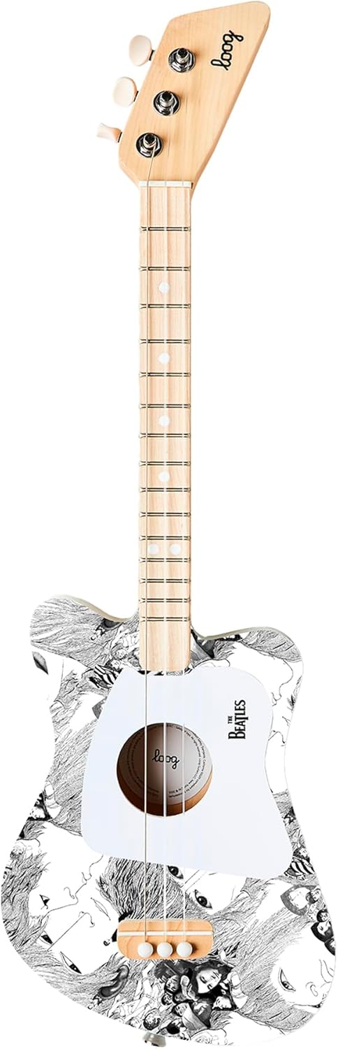 Beatles + Loog Mini Acoustic Guitar for Kids Toddler Children Ages 3+