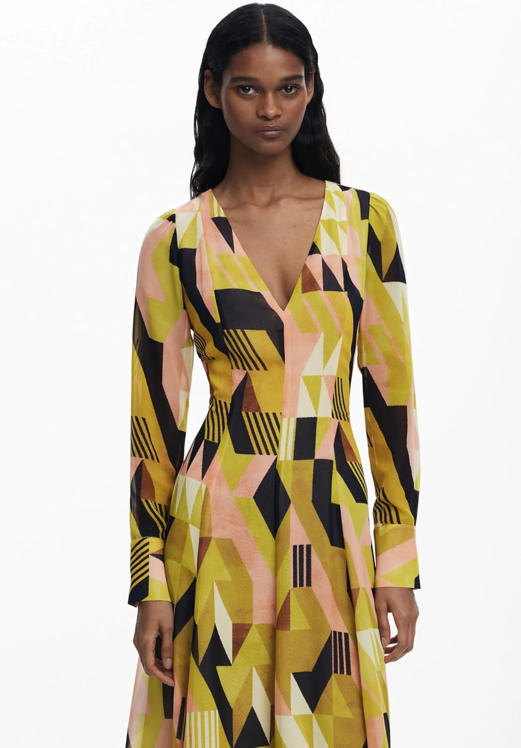 Desigual Women's Woman Woven Dress Long Sleeve