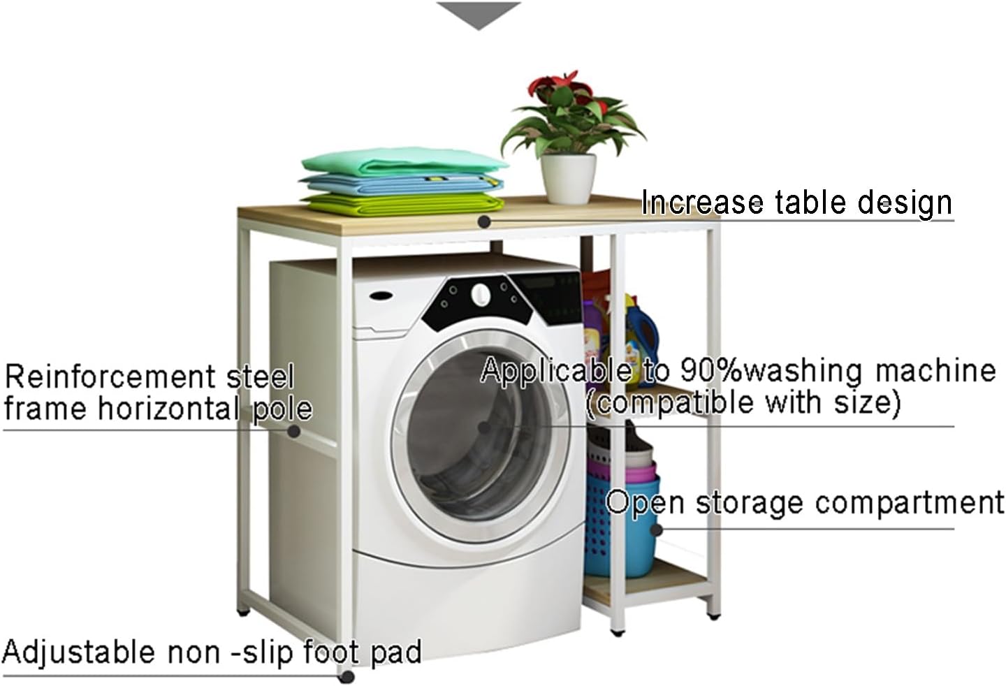Freestanding Washing Machine Storage Rack, Independent Laundry Rack, Multifunctional Drum Washing Machine Cabinet (C)