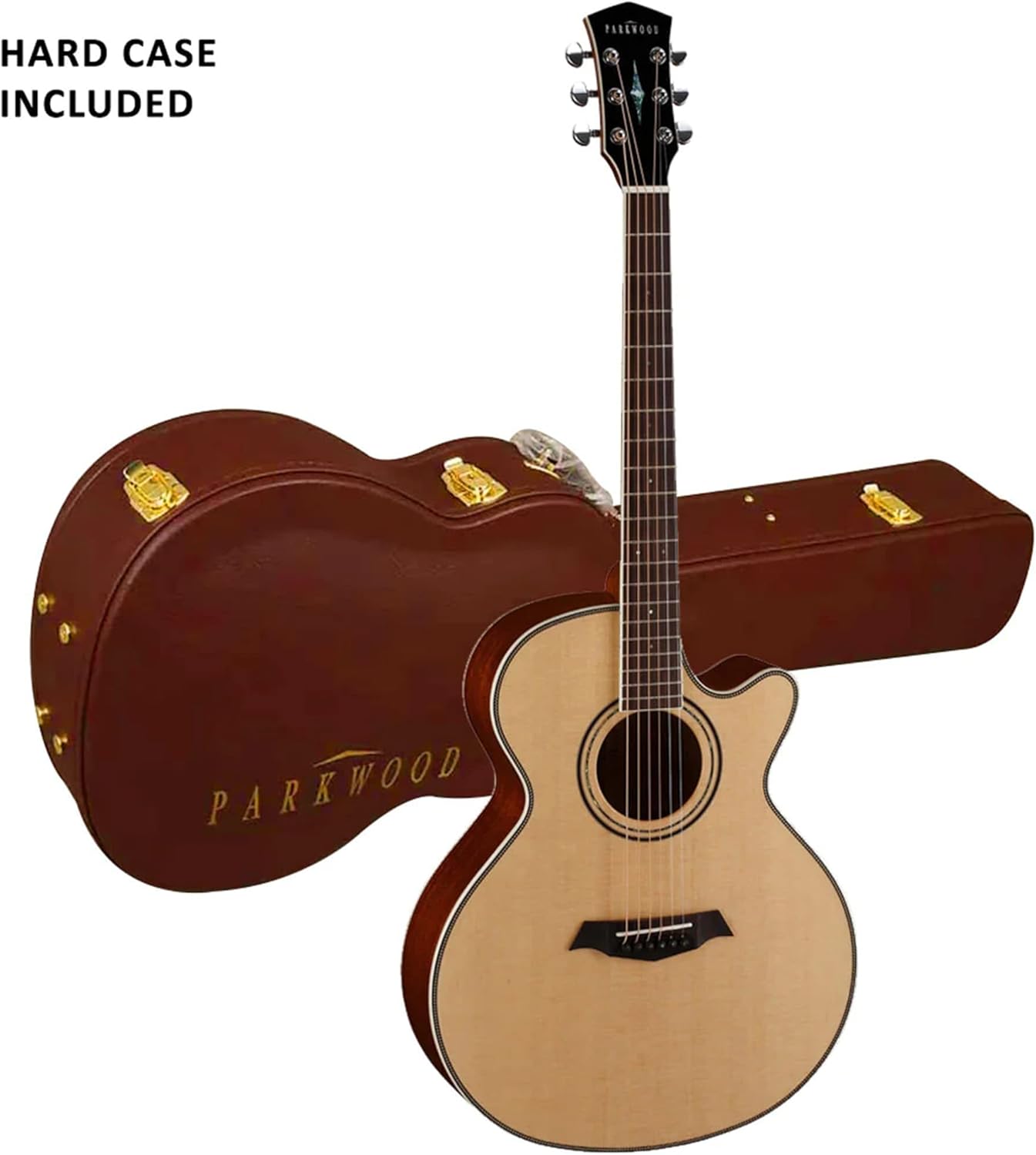 Parkwood P670 Grand Concert Cutaway Semi Acoustic Guitar - Natural