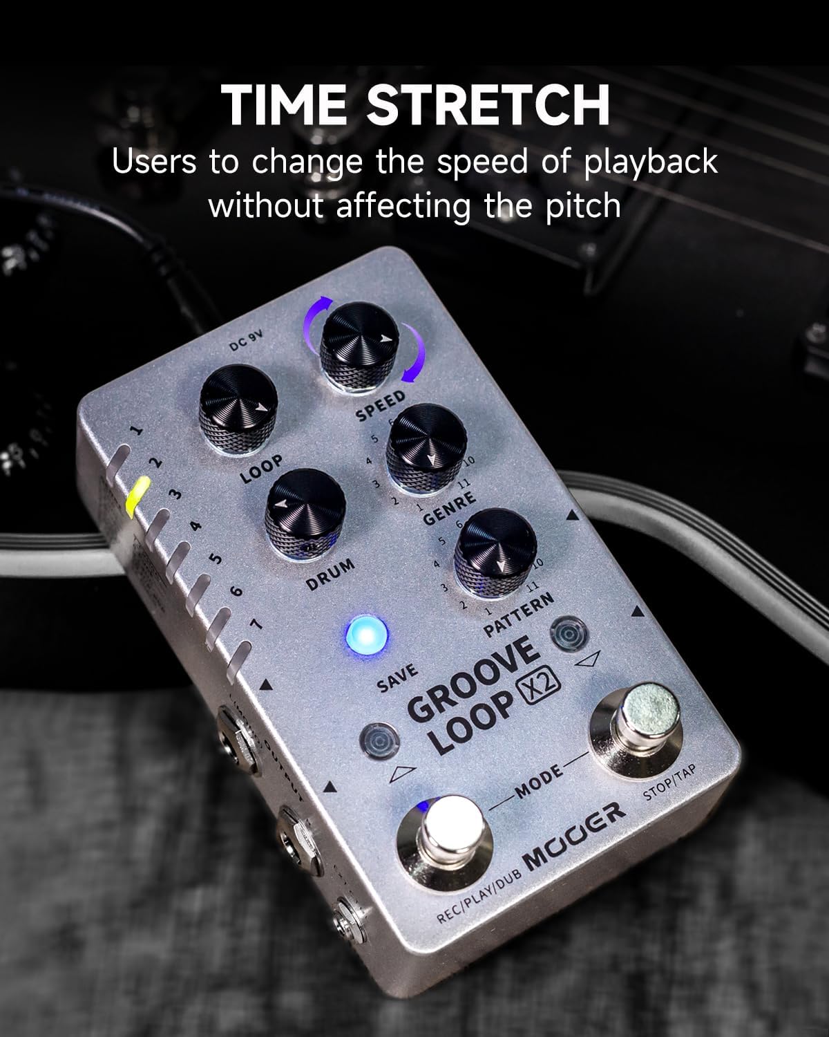 MOOER Groove Looper Pedal Drum Machine Stereo Guitar Loop Recorder Pedals with 140 Minutes Loops 121 Drum Grooves Editor Software (X2)