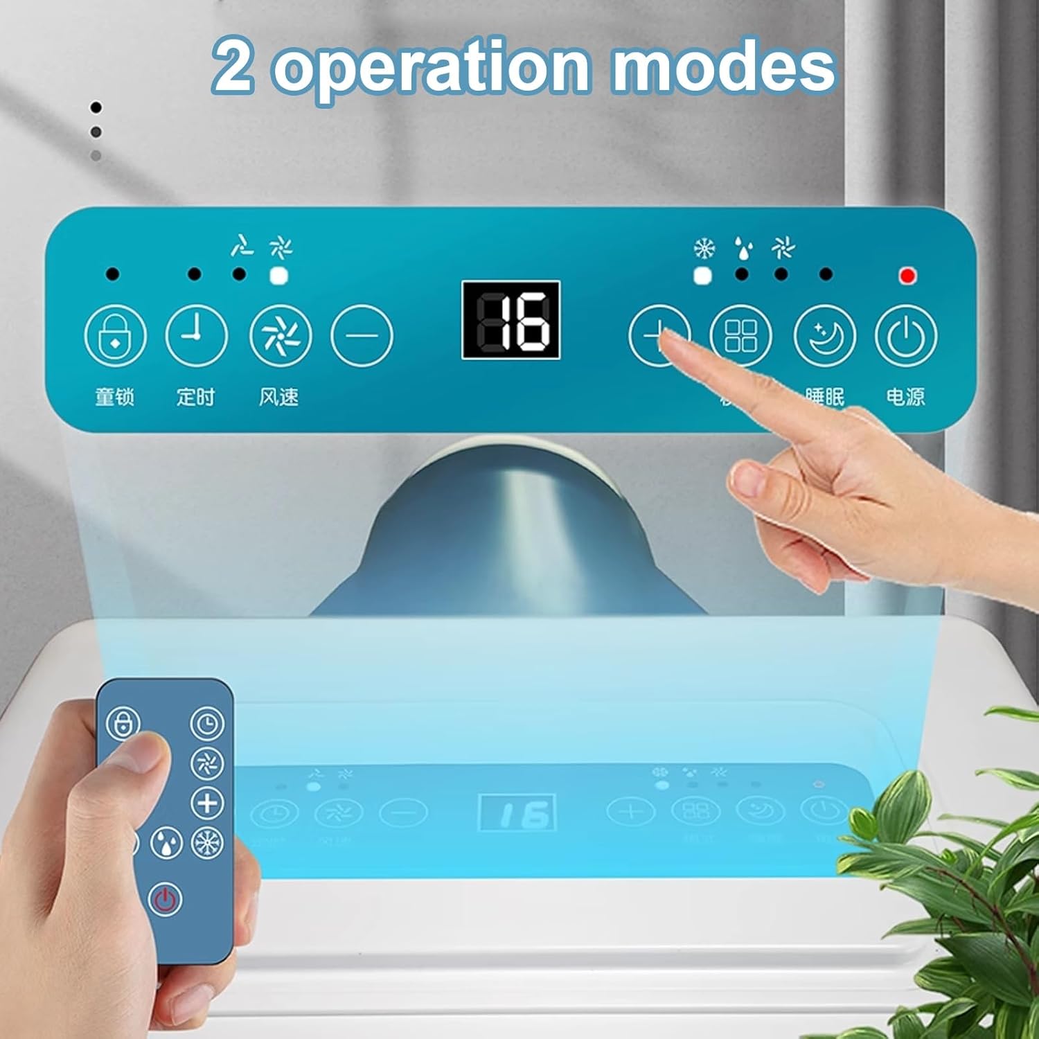 Dual Hose Air Conditioners 3800 BTU Small Portable Ac 2 Wind Speeds with Touch Panel and Remote Control 2 Side Handles for Bedroom, Room, Office, Small Spaces