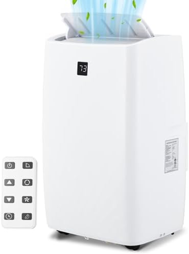 Garvee 14,000 BTU Portable Air Conditioner Cools Up to 750 Sq.Ft, 3 in-1 Energy Efficient Portable AC Unit with Remote Control & Installation Kits for Large Room, Office, RVs