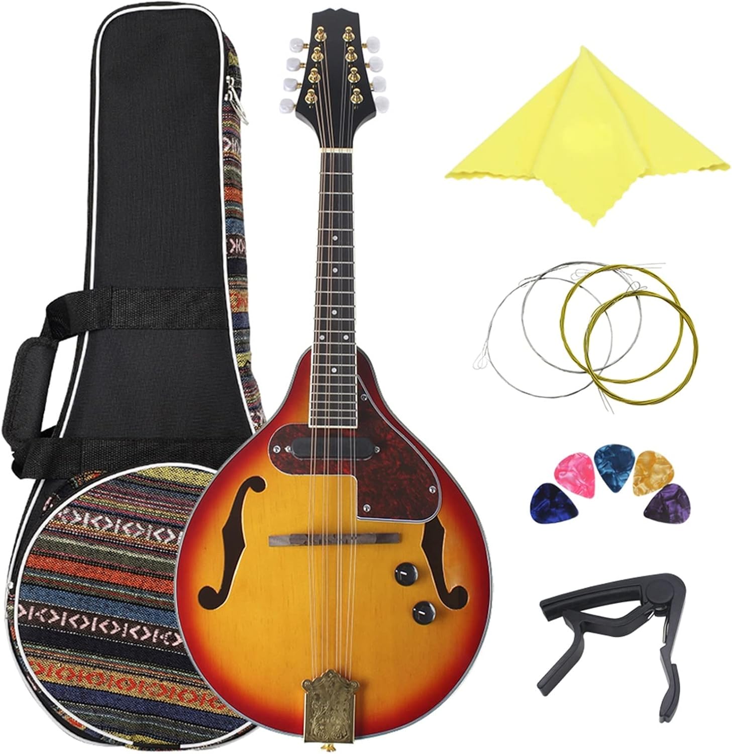TSTS Mandolin Musical Instrument 8 String Electric Mandolin Guitar A Style Rosewood Fingerboard Mandolin Beginners Adults