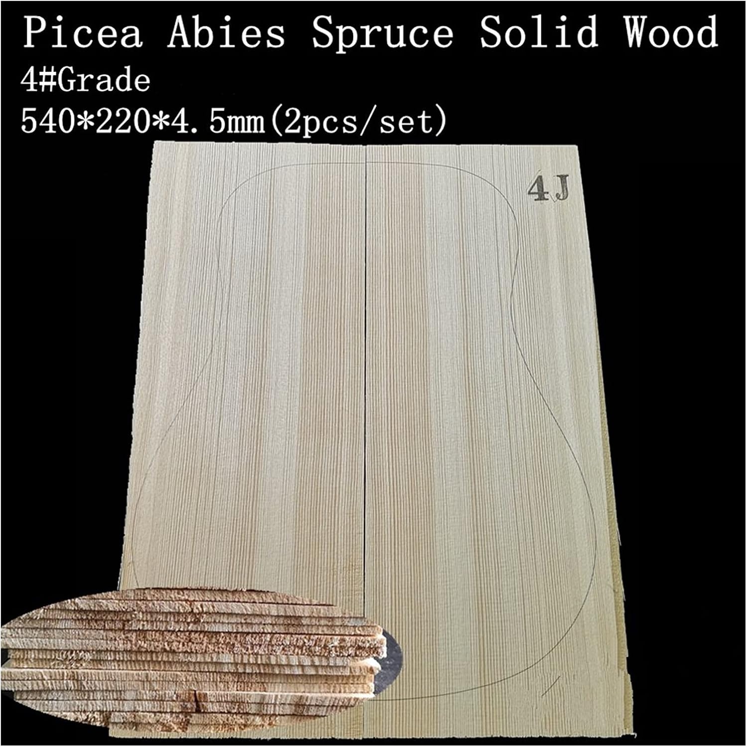 Unfinished Guitar Kit 4#Grade Picea Abies Alps Spruce Solid Wood Guitar Top 41 Inch DIY Handmade Guitars Making Material Handmade ​Guitar Body (Color : 4J-24)