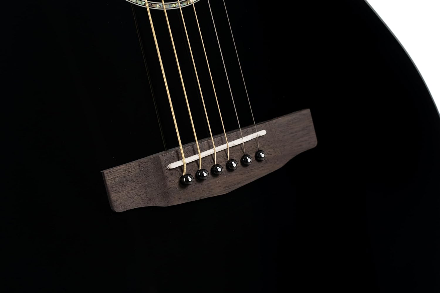 Cort L60BK Luce 60 OM Solid Top Acoustic Guitar, Black Gloss