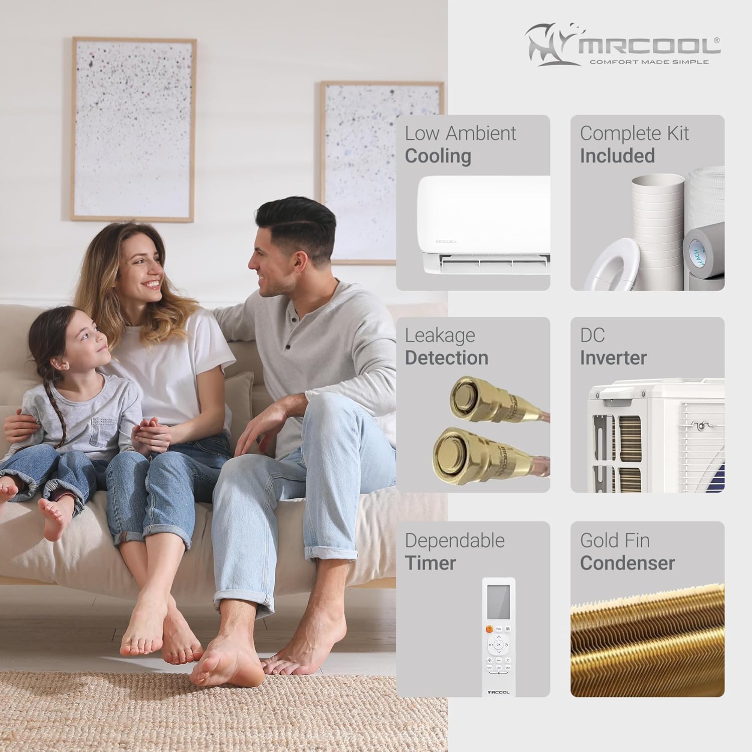 MRCOOL 18000 BTU 230V Ductless Inverter Mini Split Air Conditioner & Heat Pump System, Easy Pro Series - Wall-Mounted AC Unit w/Heating and Cooling for Home, Office & Commercial Space