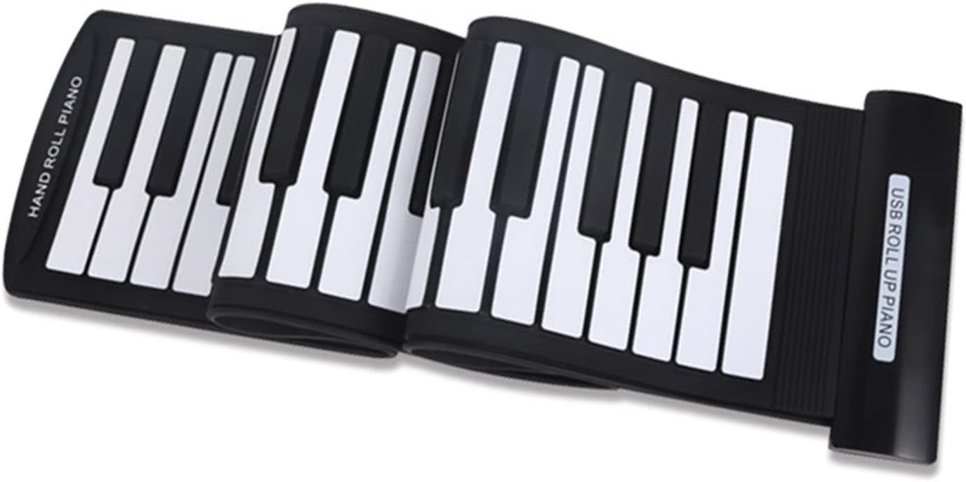 FLFL Electronic Folding Piano Mini Portable 61 Keys Flexible Roll-Up Piano USB MIDI Electronic Keyboard Hand Roll Piano Keyboard Instrument