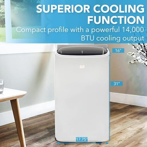 Dual Hose Portable Air Conditioner, Dehumidifier & Fan with Remote Control, HEPA & Carbon Filter, Fast Cooling AC Unit for Rooms up to 500 sq ft, Quiet Operation, Auto Mode, White