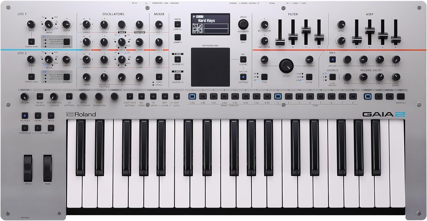 Roland GAIA 2 Synthesizer | Advanced Sonic Capabilities | Hybrid Sound Engine Combining Wavetable & Virtual Analog Synthesis | On-Board Motional Pad