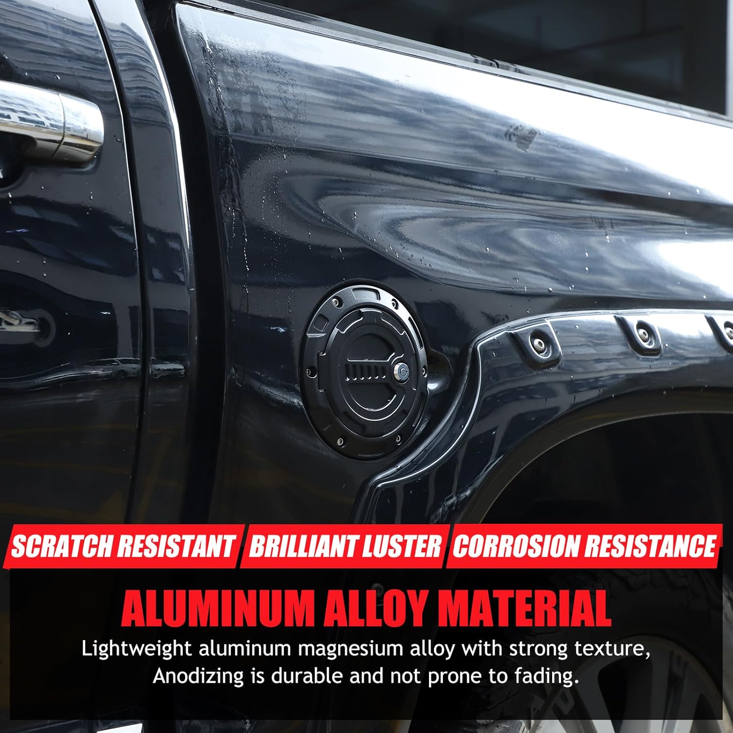 LLKUANG Gas Fuel Tank Cap Protector Cover Compatible with Toyota Tundra 2007-2021,Fuel Tank Door Cover Car Oil Gas Cap Door Cover Trim Decorative Accessories Replacement Parts (Style B)