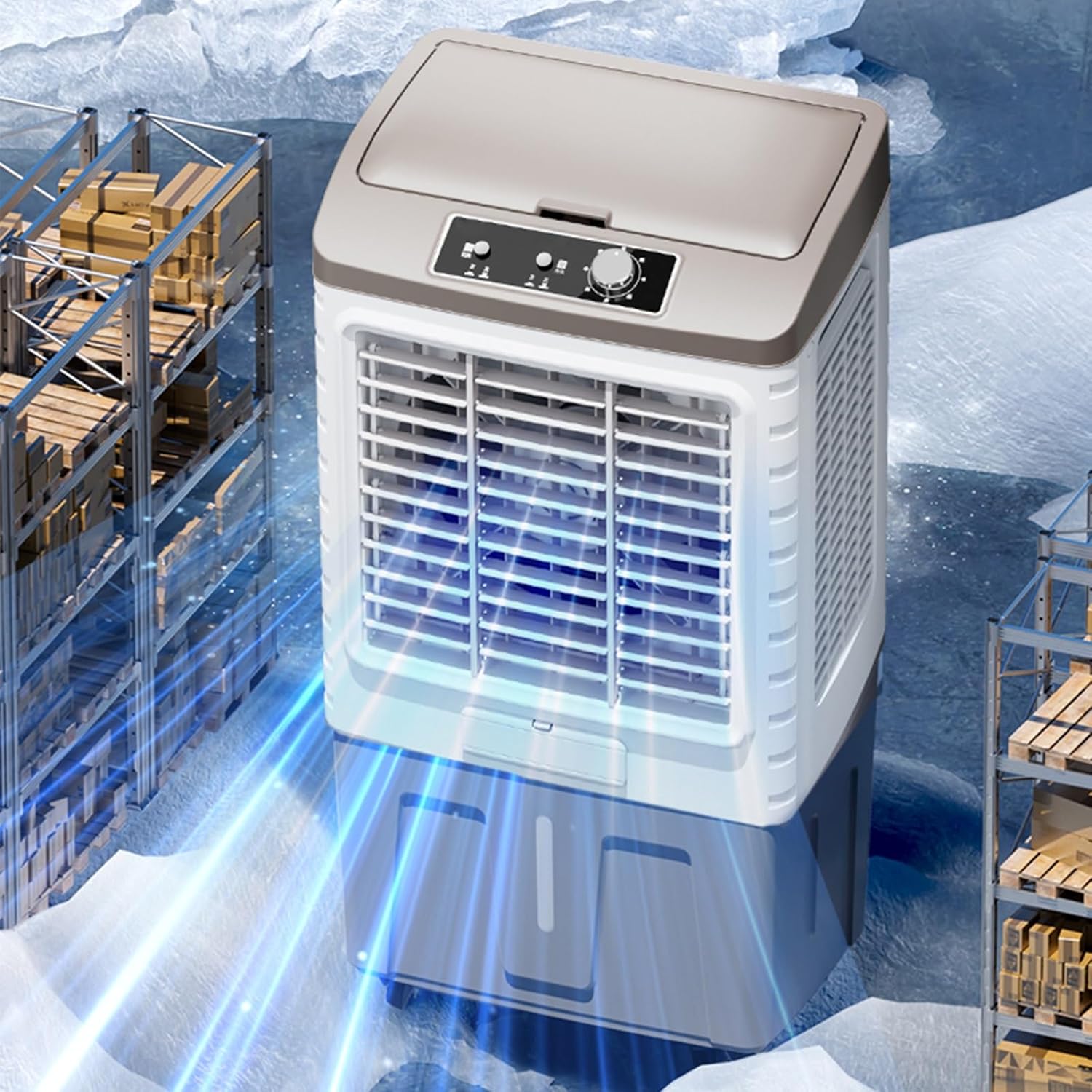 Portable Air Conditioners, 120°Oscillation Three Wind Speed Evaporative Cooler, Large Water Tank Air Cooler for Room Office(50 * 40 * 98cm)