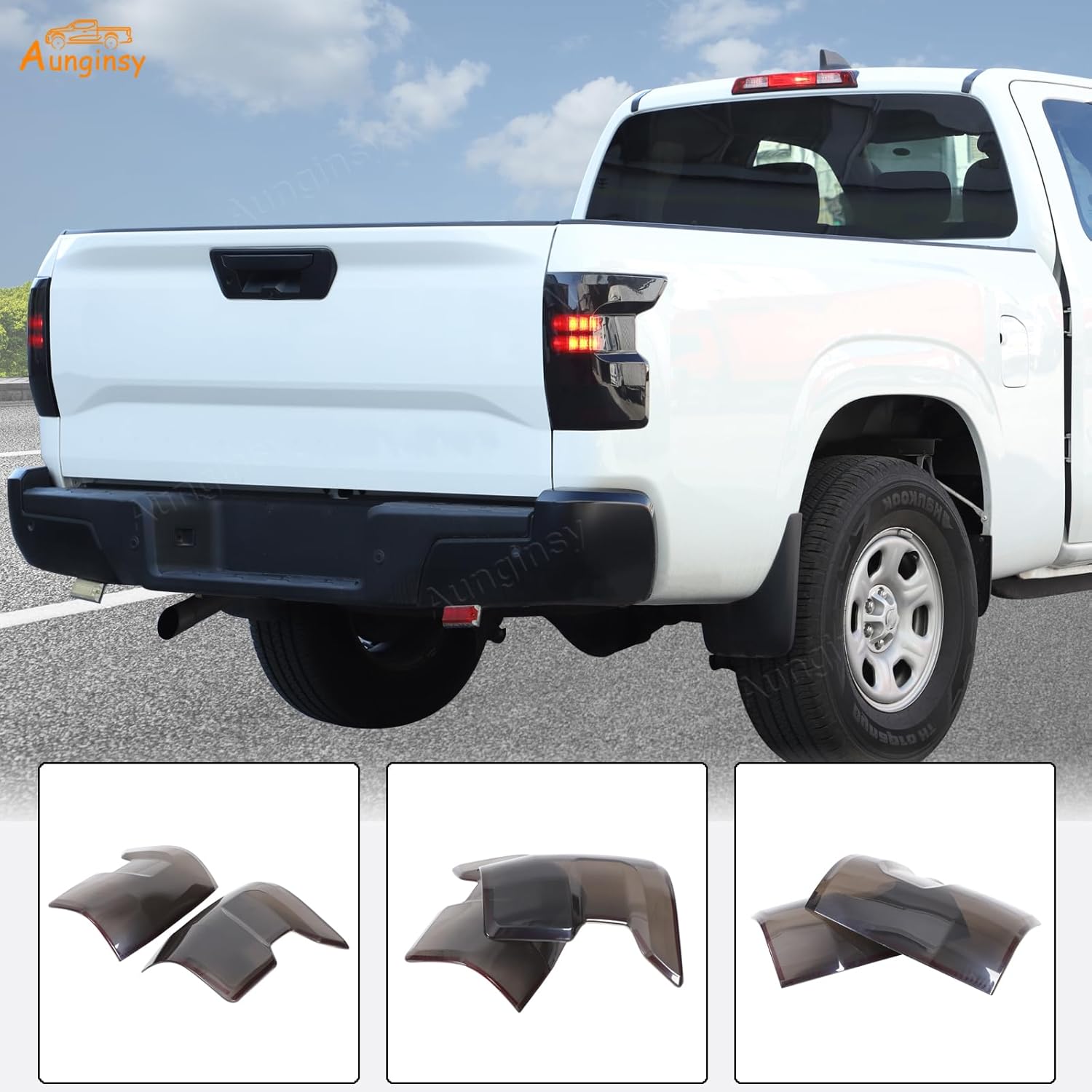 Aunginsy Tail Light Lamp Cover Compatible with Nissan Frontier 2022-2025 Rear Taillight Lamp Cover Shell Shade Smoked Black Frame Bezels Trim Cover Rear Headlight Protection Cover Exterior Accessories