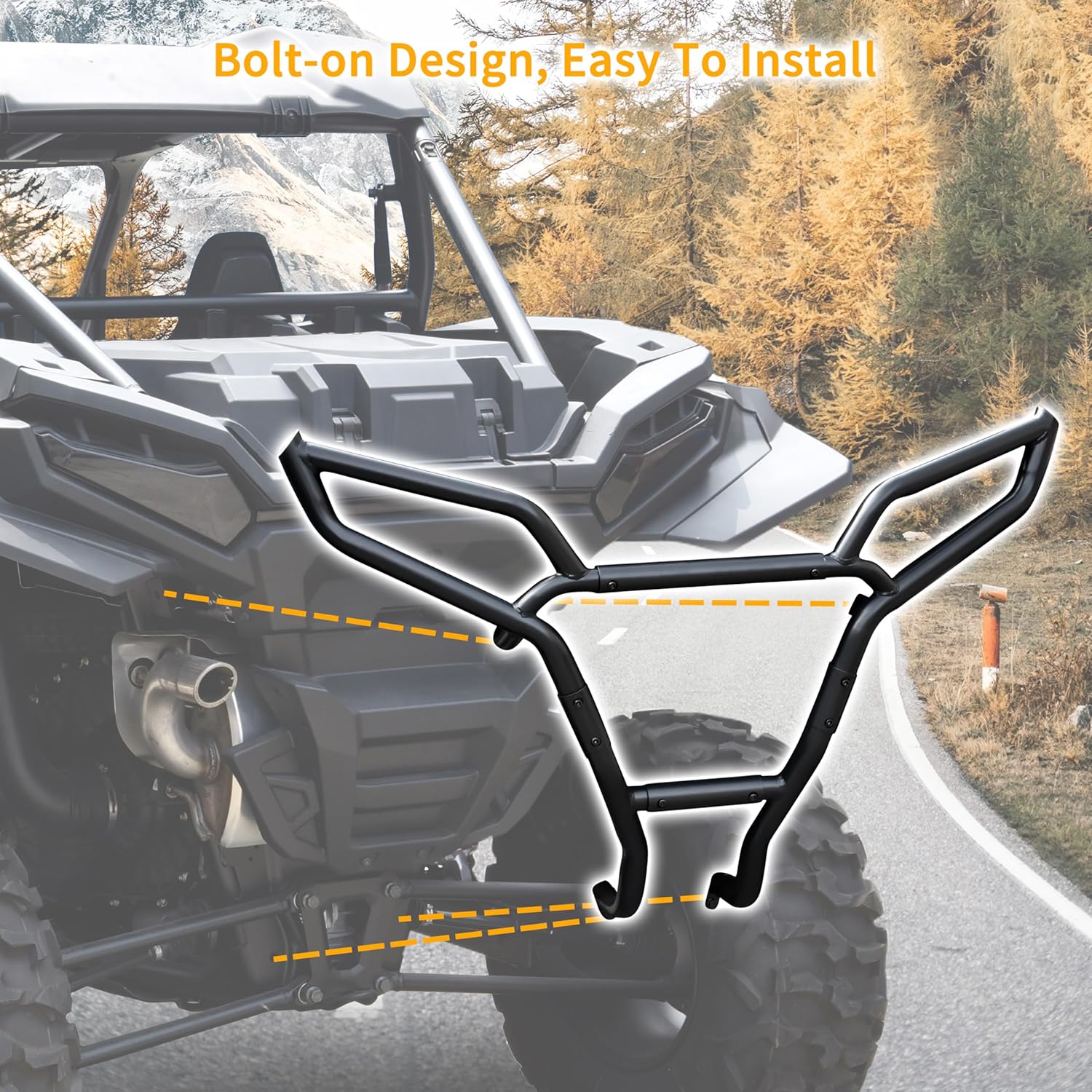 Rear Bumper for Polaris RZR XP/XP 4 1000 24-25, High Coverage Rear Bumper Heavy Duty Brush Guard for Polaris RZR XP/XP 4 1000 Ultimate Sport Premium 2024-2025 Accessories (Replace #2884514)