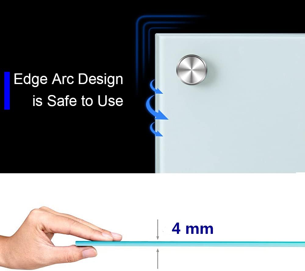 Glass Dry Erase Board - Magnetic Whiteboard with Frameless Mounting, Premium Tempered Glass Surface & Accessory Tray - Perfect for Office, Classroom, or Home (60