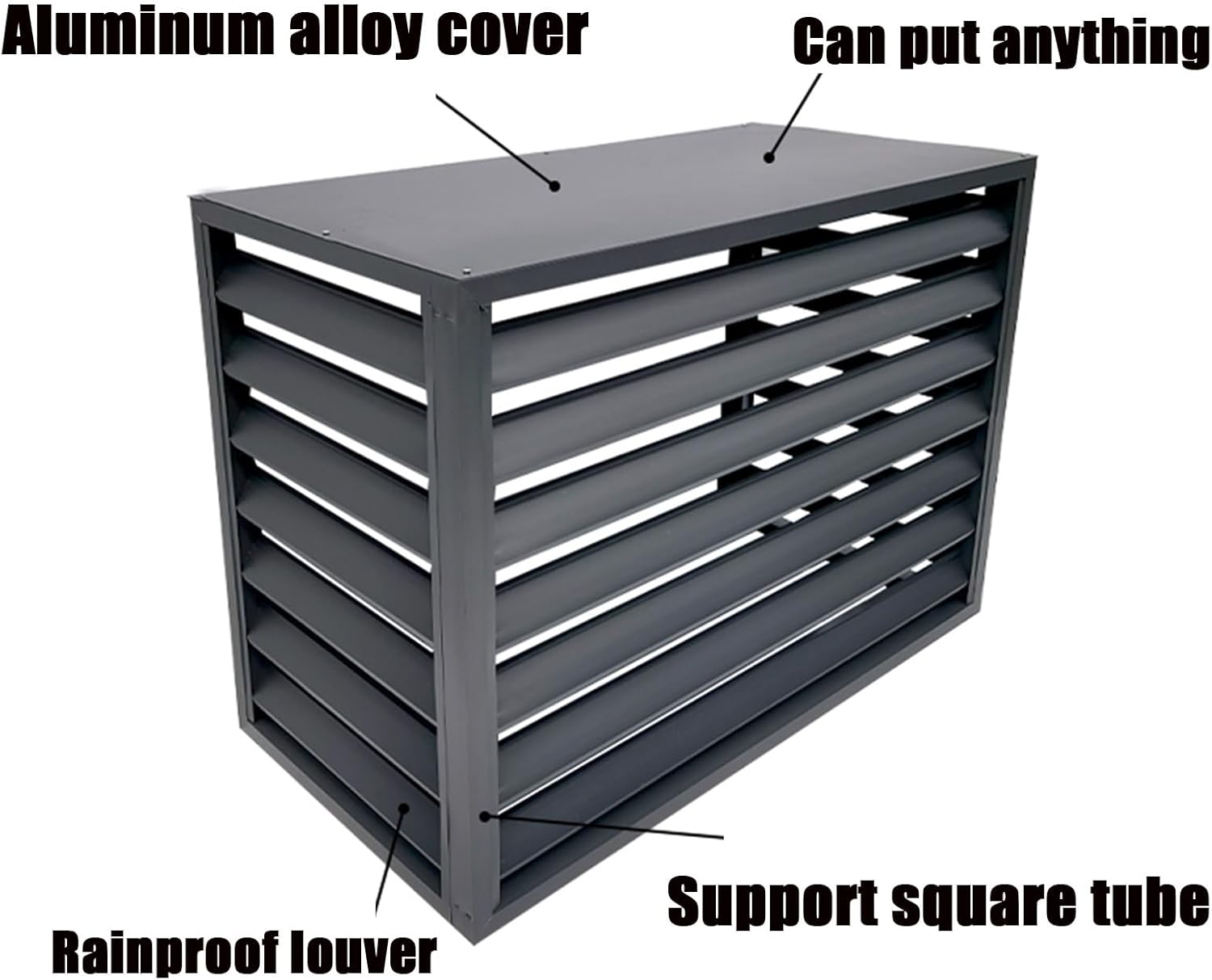 Air Conditioner Covers for Outside Units, Outdoor Condenser Protective Cover, Aluminum Alloy AC Privacy Screen, Trash Can Enclosure for Garden Patio Lawn, Easy Assembly (White