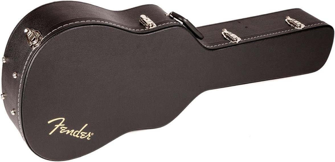 Fender Flat-Top Dreadnought Acoustic Guitar Case, with 1-inch Foam Padding, Guitar Accessories, Black