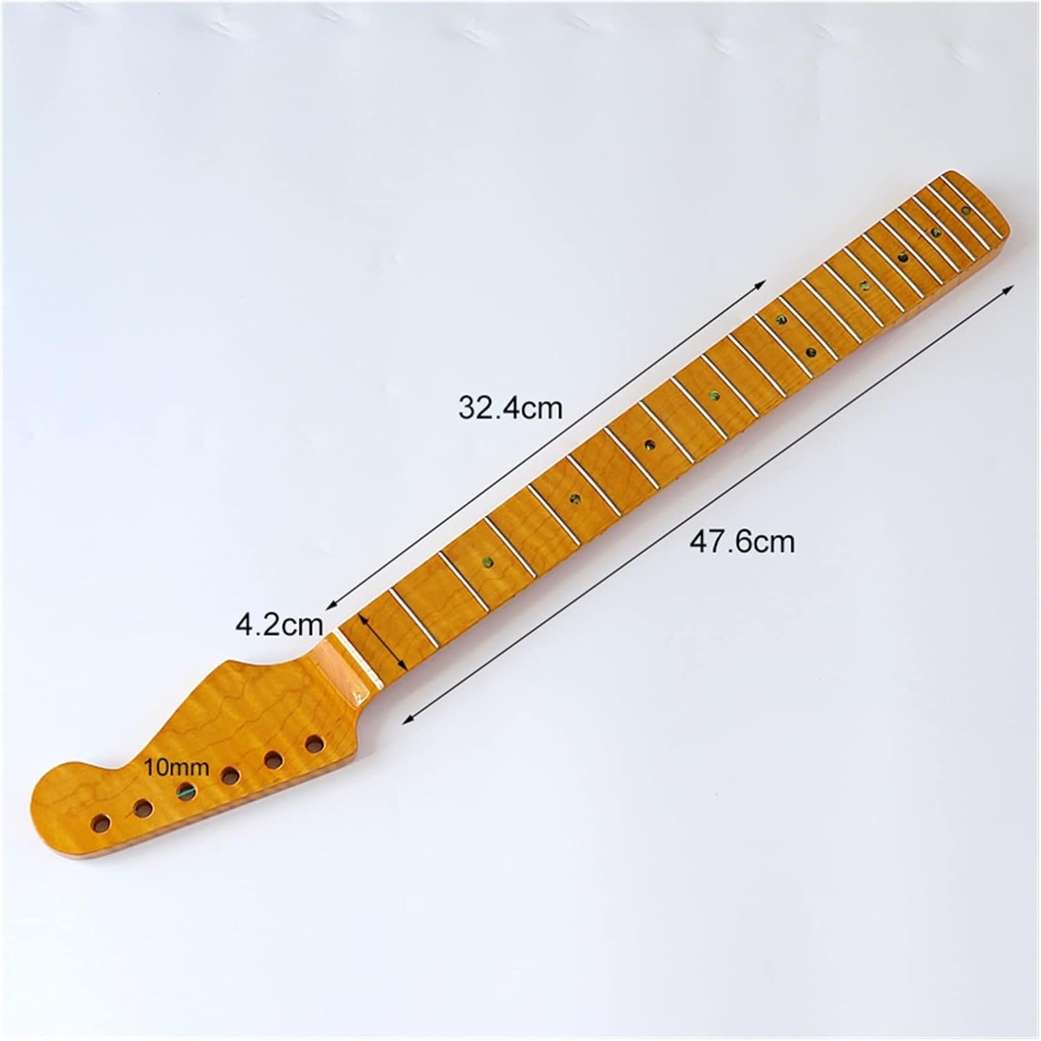 Yellow Small Head Electric Guitar Neck Canadian Flame Maple Guitar ​Neck Replacement