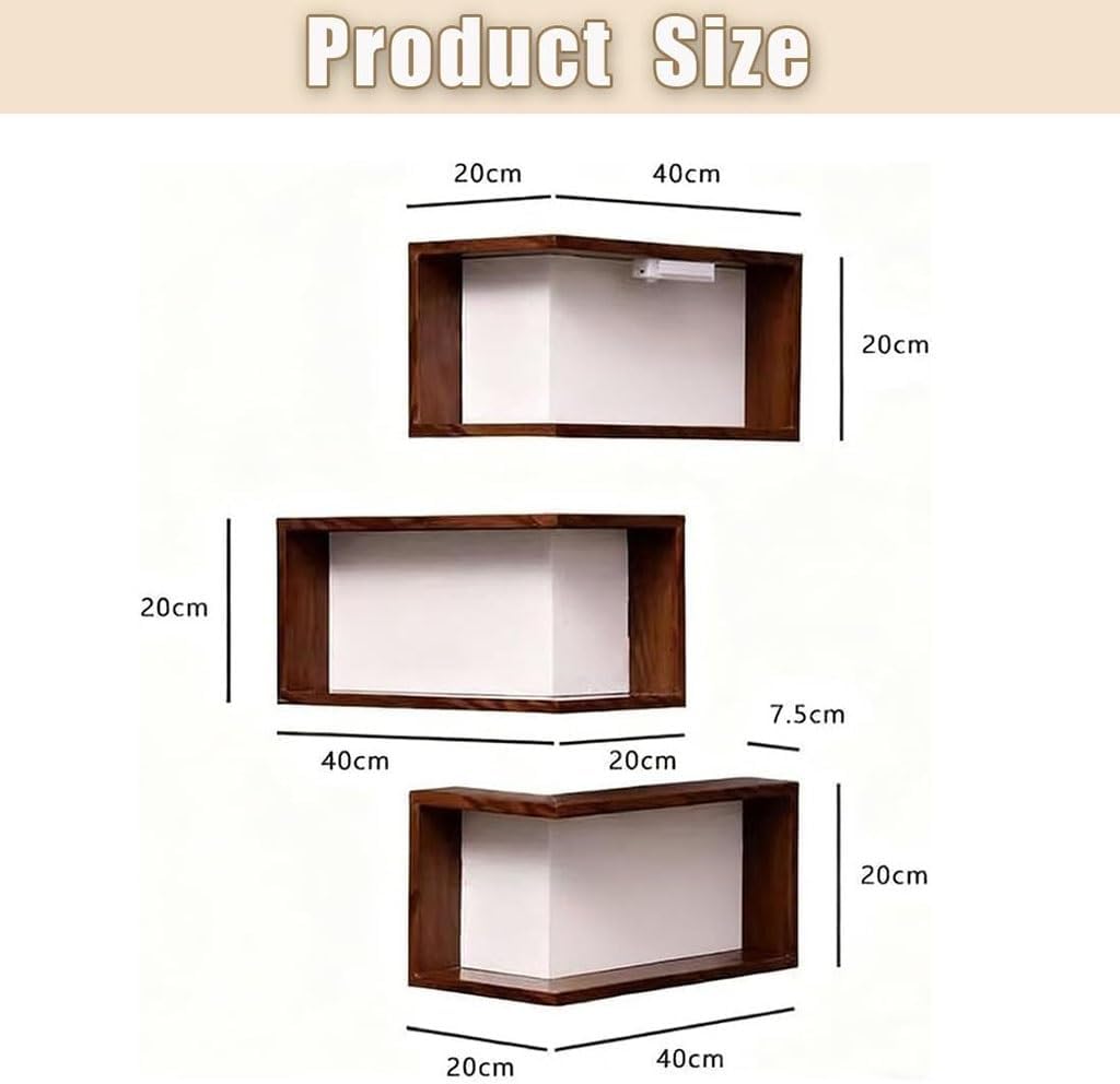 Smart Corner Shelves That Light up Your Space, Wall-Mounted Corner Shelf Display Rack, Easy to Install, 3-Tier Modern Storage Rack for Ornaments Figurines Collectibles with Lamp