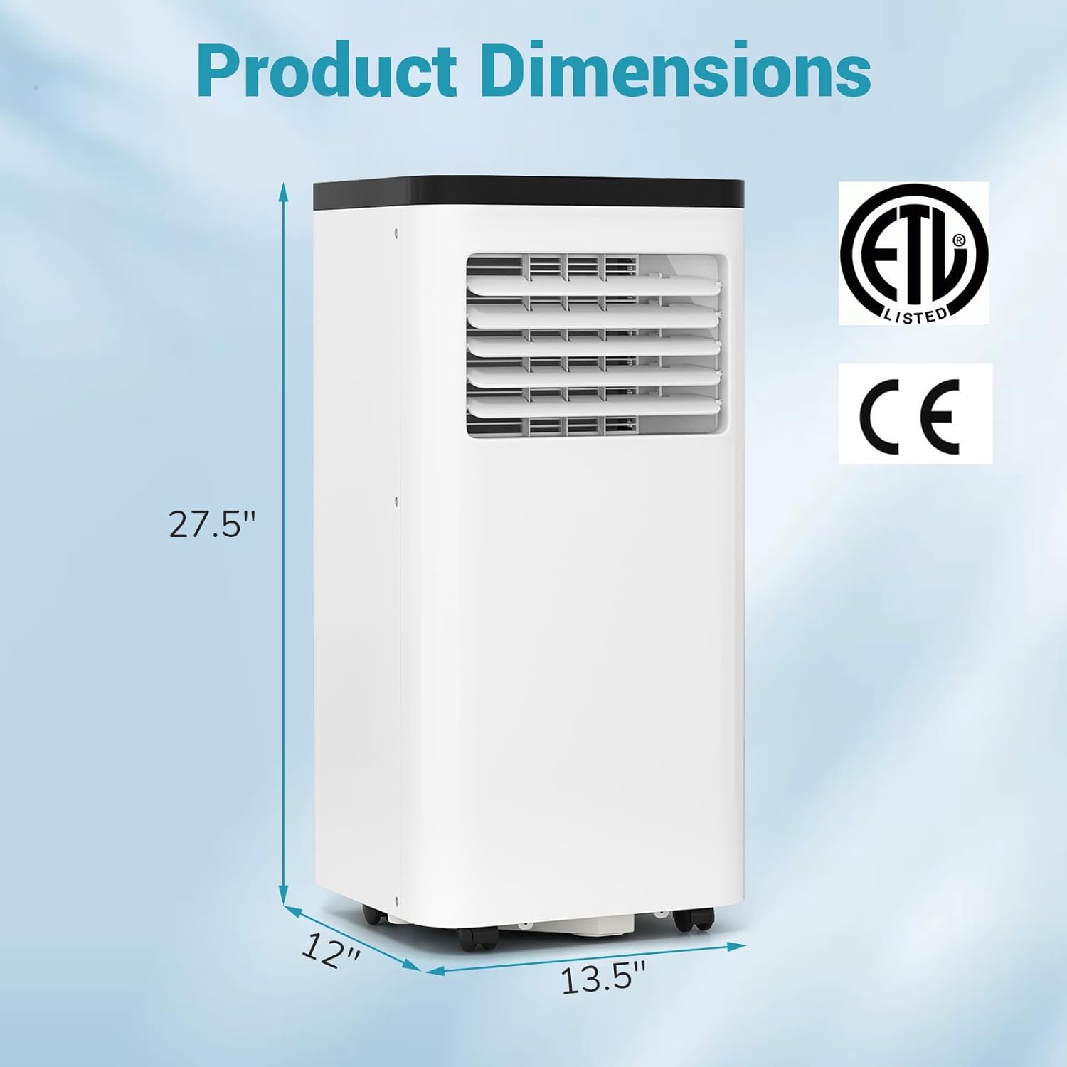 DORTALA Portable Air Conditioner 8000 BTU, 3-in-1 AC Unit with Remote Control, Dehumidifier, 24H Timer, Window Kit, Stand Up AC for 350 Sq.FT Bedroom, Dorm