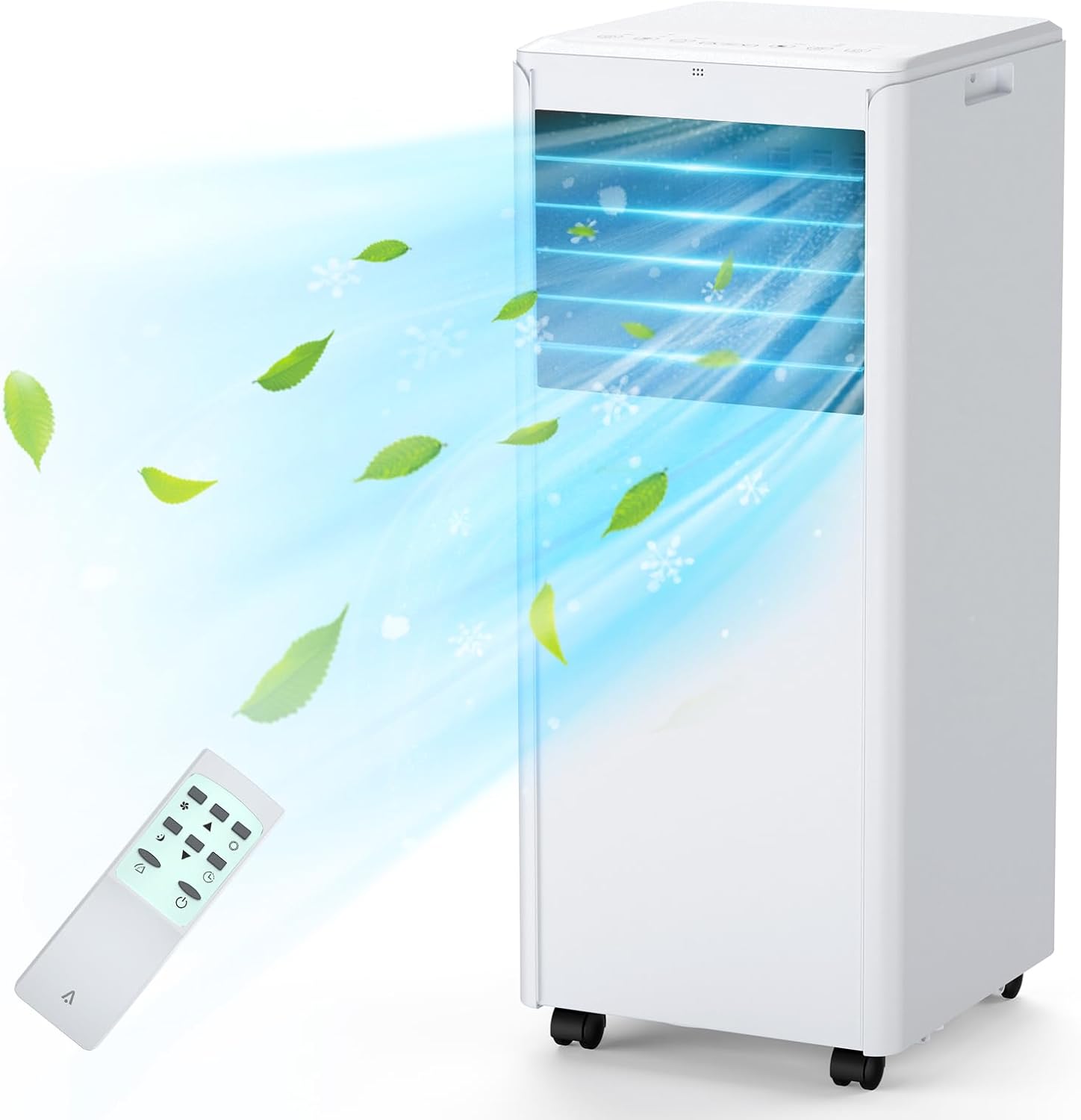 8000 BTUs Portable Air Conditioner with Efficient Cooling, Quiet Portable Cooling AC Up to 350 Sq.Ft. with Dehumidifier, Fan, Sleep Modes, 3-in-1 AC Unit with 24H Timer, White Top Cover