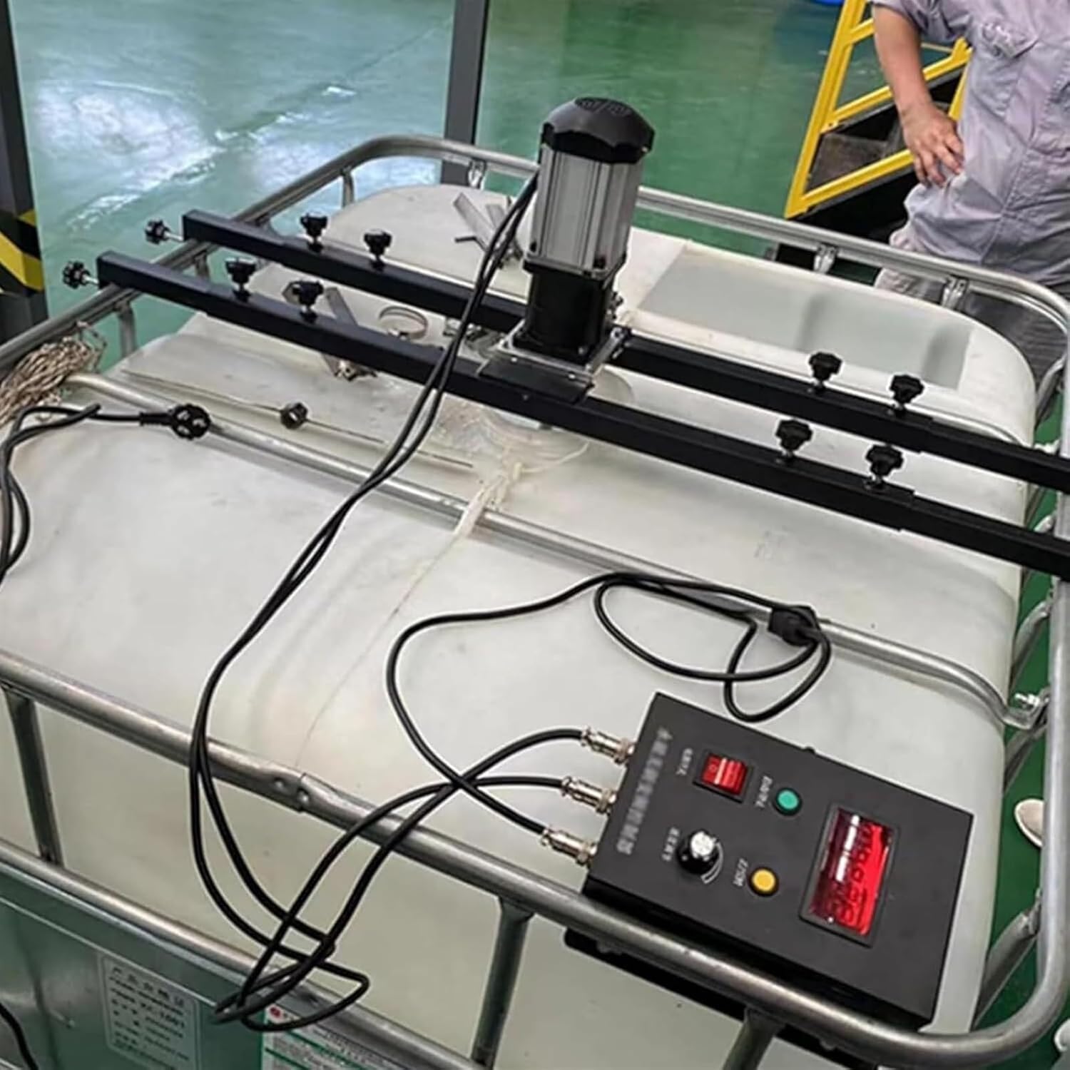 Air Agitator,Stand Paint Mixer,Paint Stirring Machine,Electric Tank Mixer Machine,0-1000Rpm Speed Adjustment,for Viscous Liquid Ink Dye Chemicals