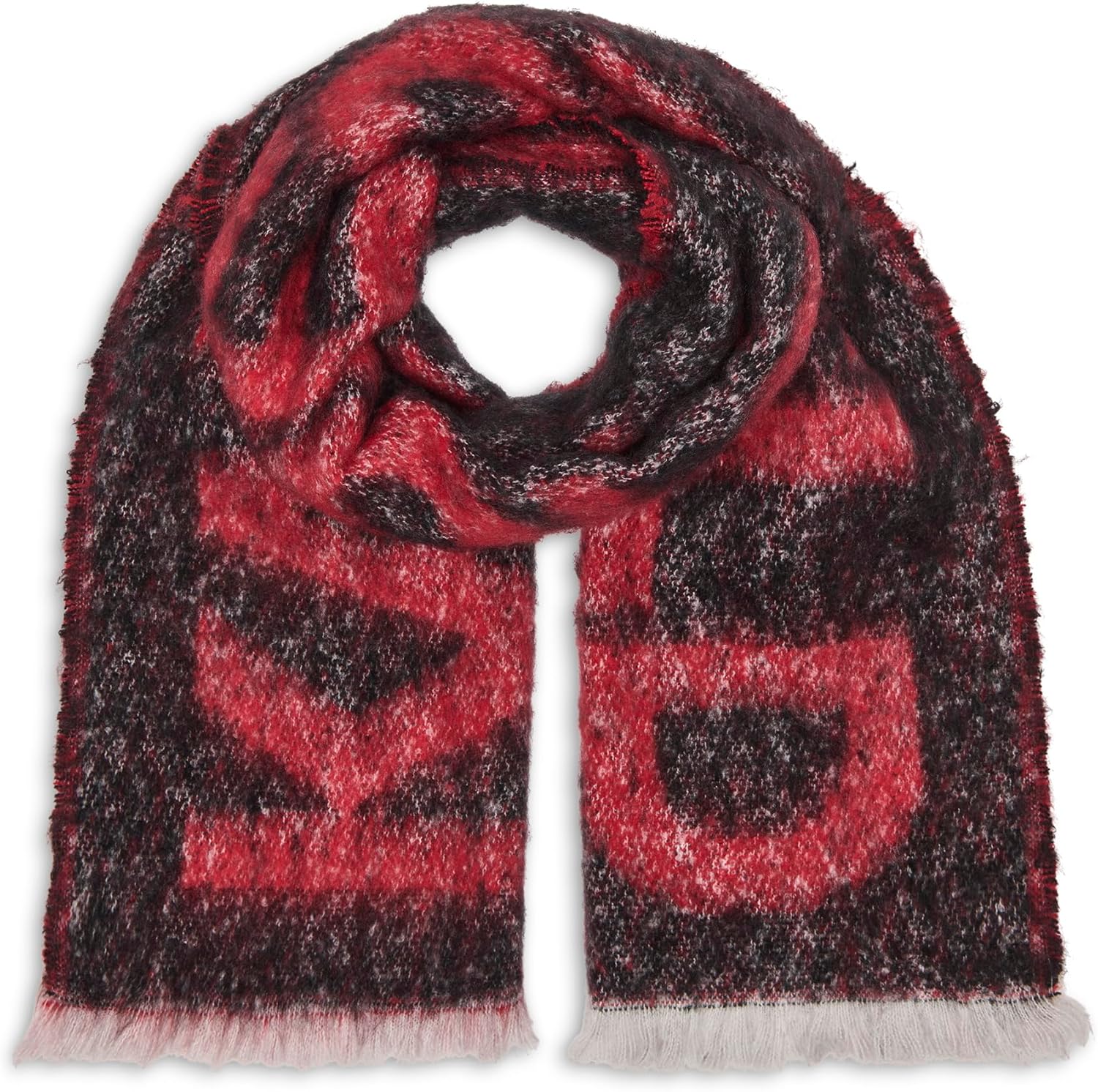KARL LAGERFELD womens Tweed Logo Blanket Scarf