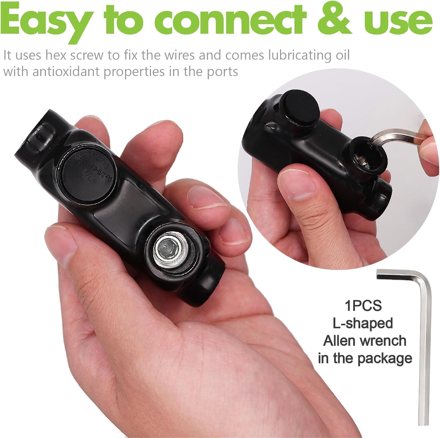 1/0 Gauge Wire (40ft) Copper Clad Aluminum CAA Car Amplifier Power & Ground Cable 2/0-6 Gauge Wire Connectors Aluminum to Copper Polaris Connectors Insulated Inline Splice Connector