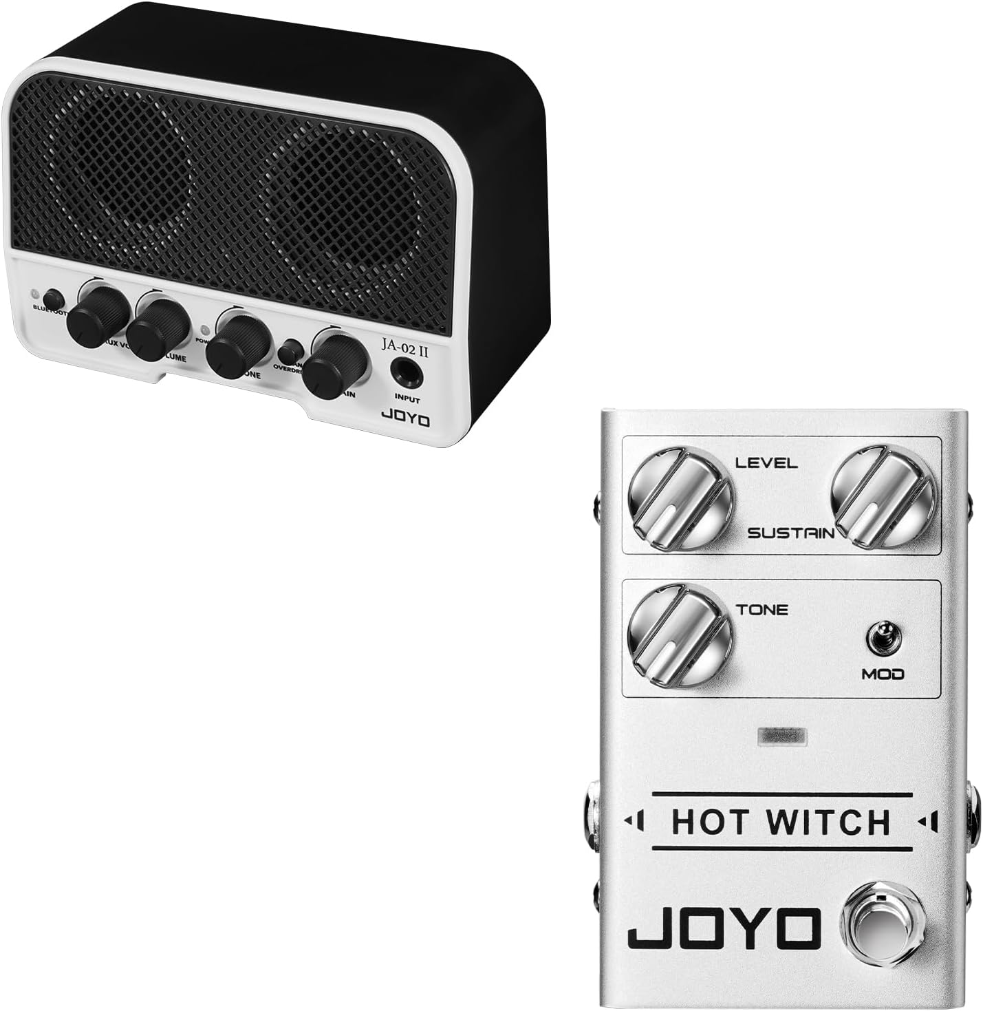 JOYO R-25 Fuzz Pedal Multiple Fuzz Effects Guitar Pedal and JA-02 II Black 5W Mini Guitar Amplifier